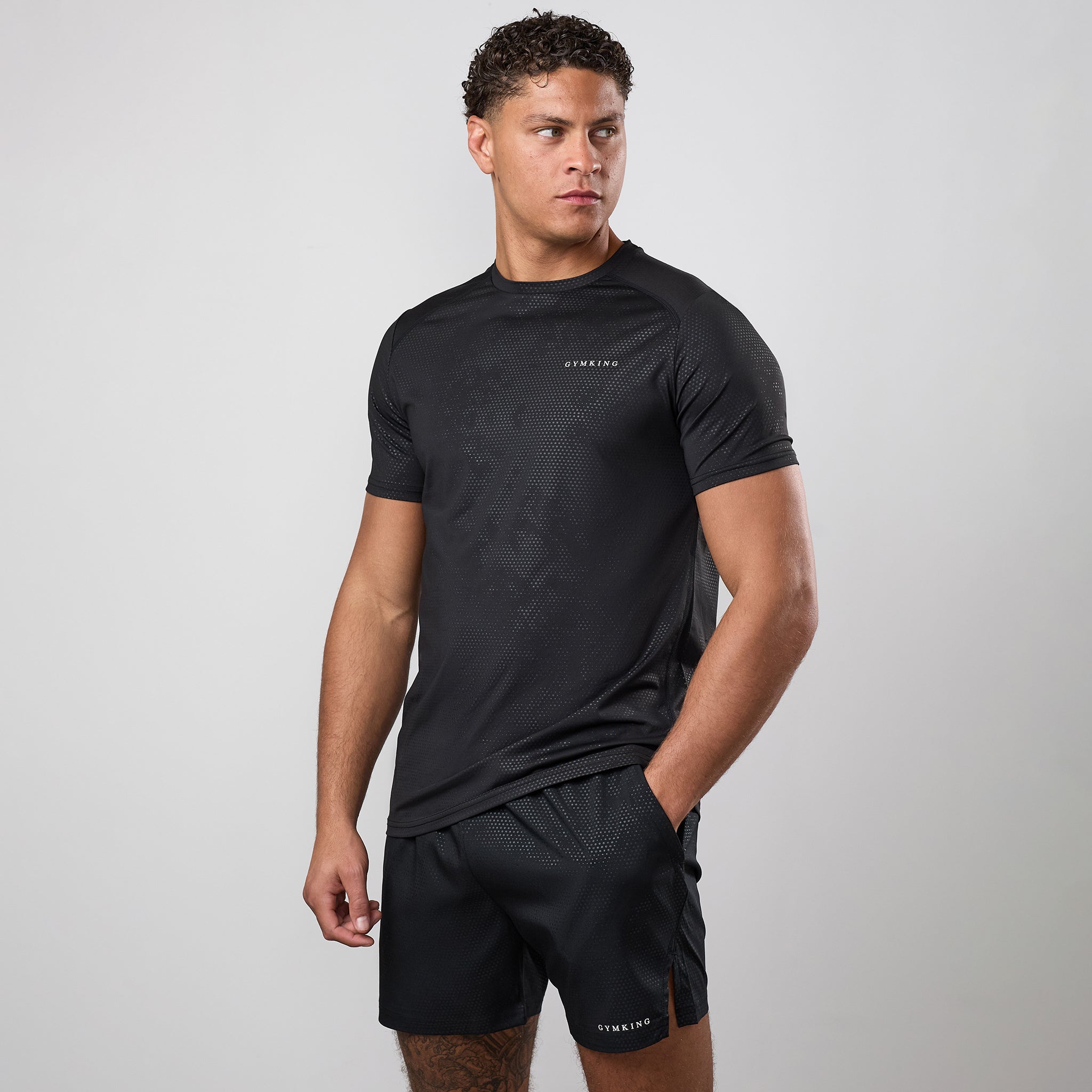 Gym King Debossed Pixel Tee - Black