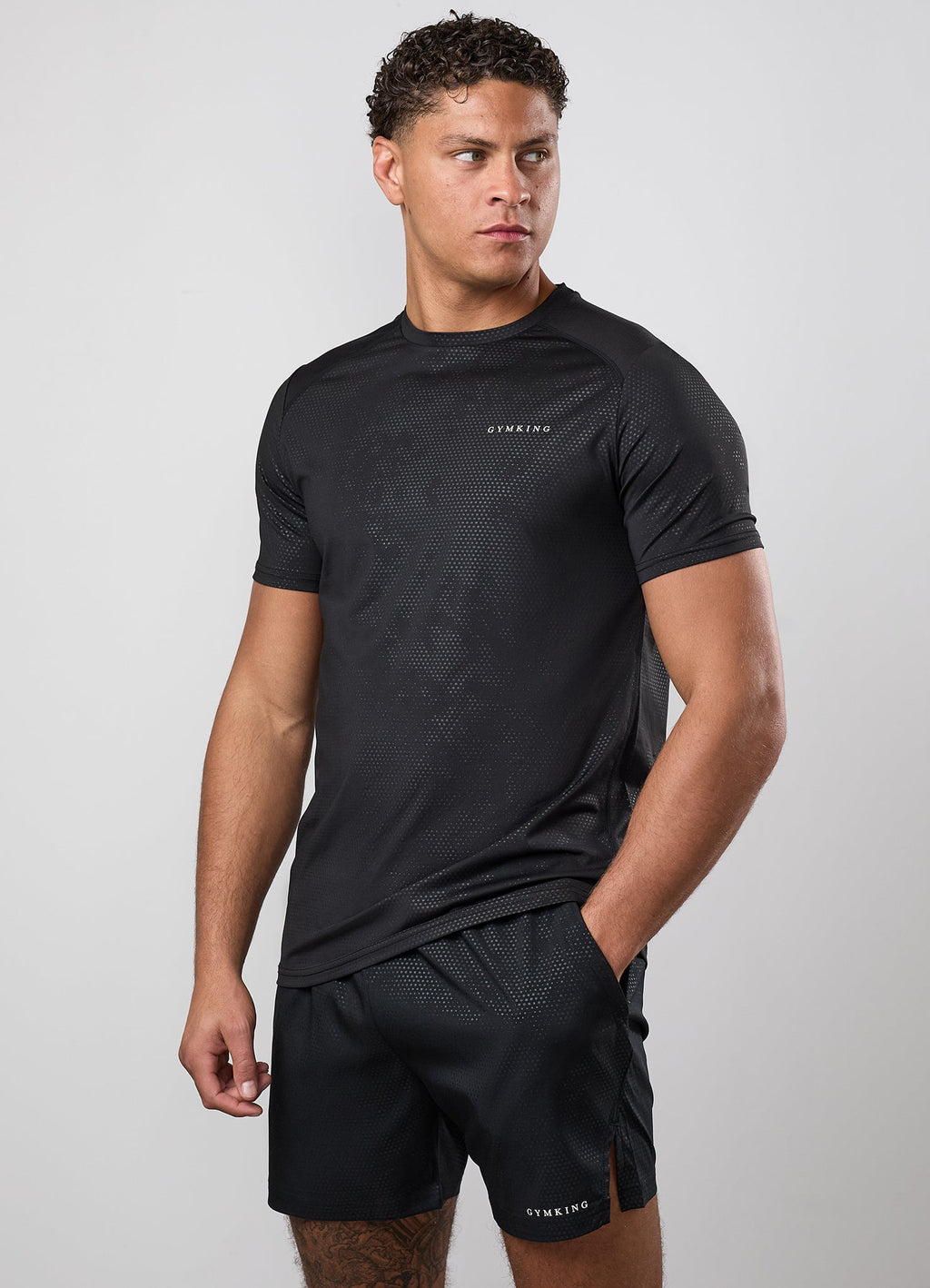 Gym King Debossed Pixel Tee - Black