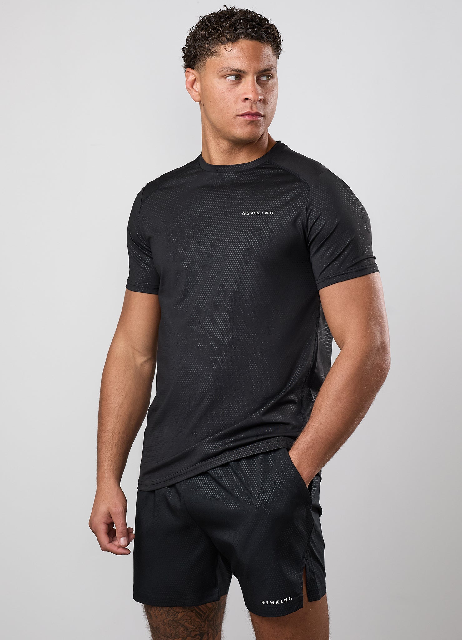 Gym King Debossed Pixel Tee - Black