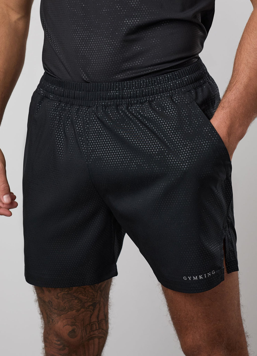 Gym King Debossed Pixel 5" Short - Black
