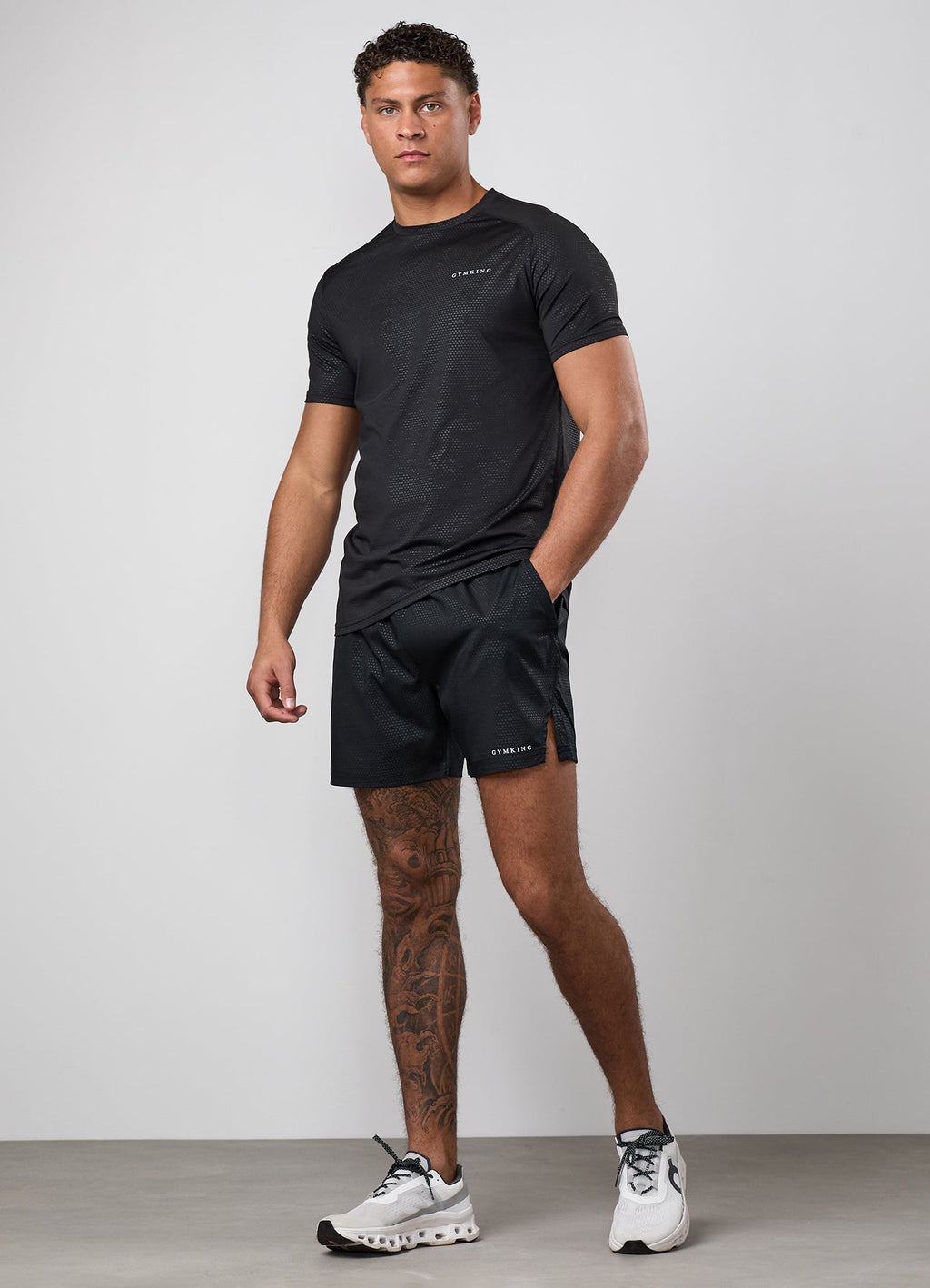 Gym King Debossed Pixel 5" Short - Black