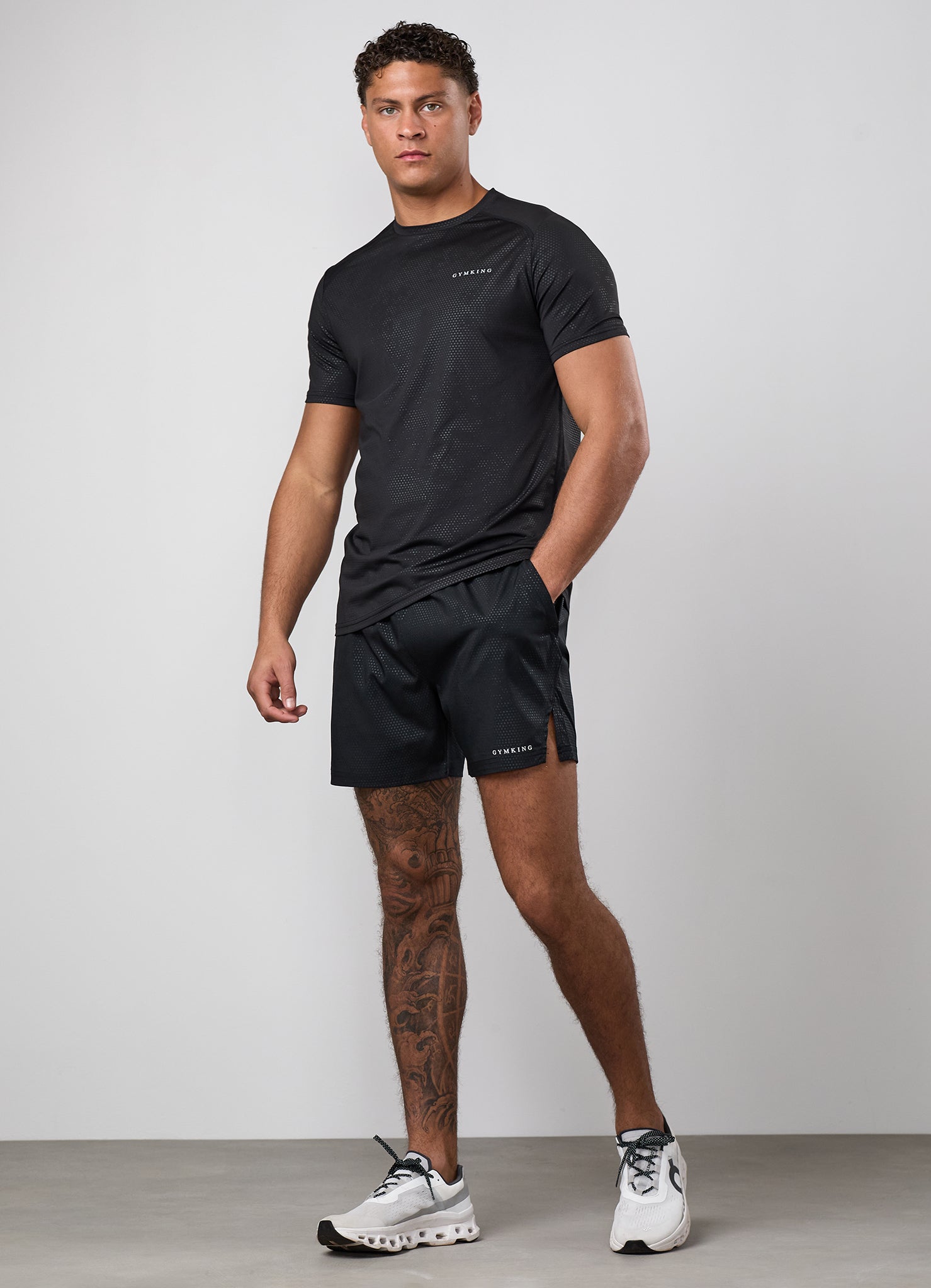 Gym King Debossed Pixel 5" Short - Black