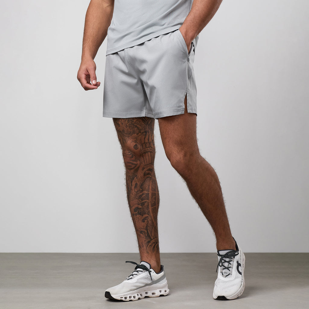 Gym King Debossed Pixel 5" Short - Urban Grey