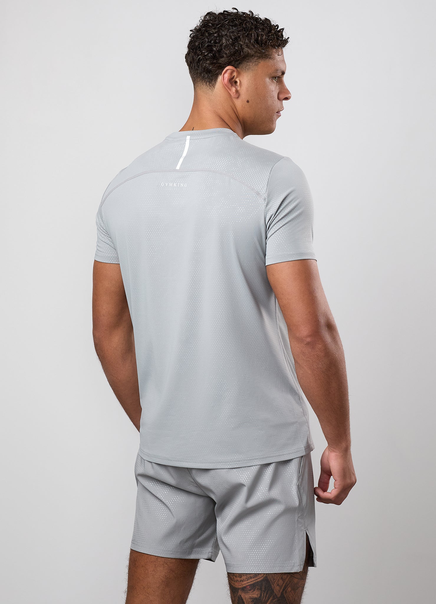 Gym King Debossed Pixel Tee - Urban Grey