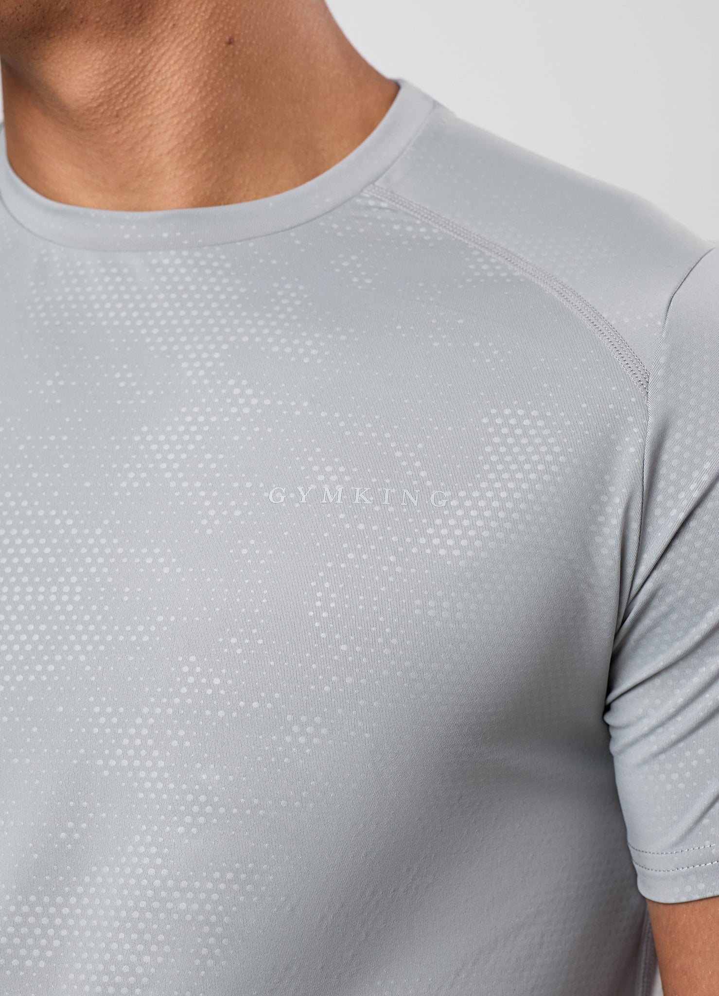 Gym King Debossed Pixel Tee - Urban Grey