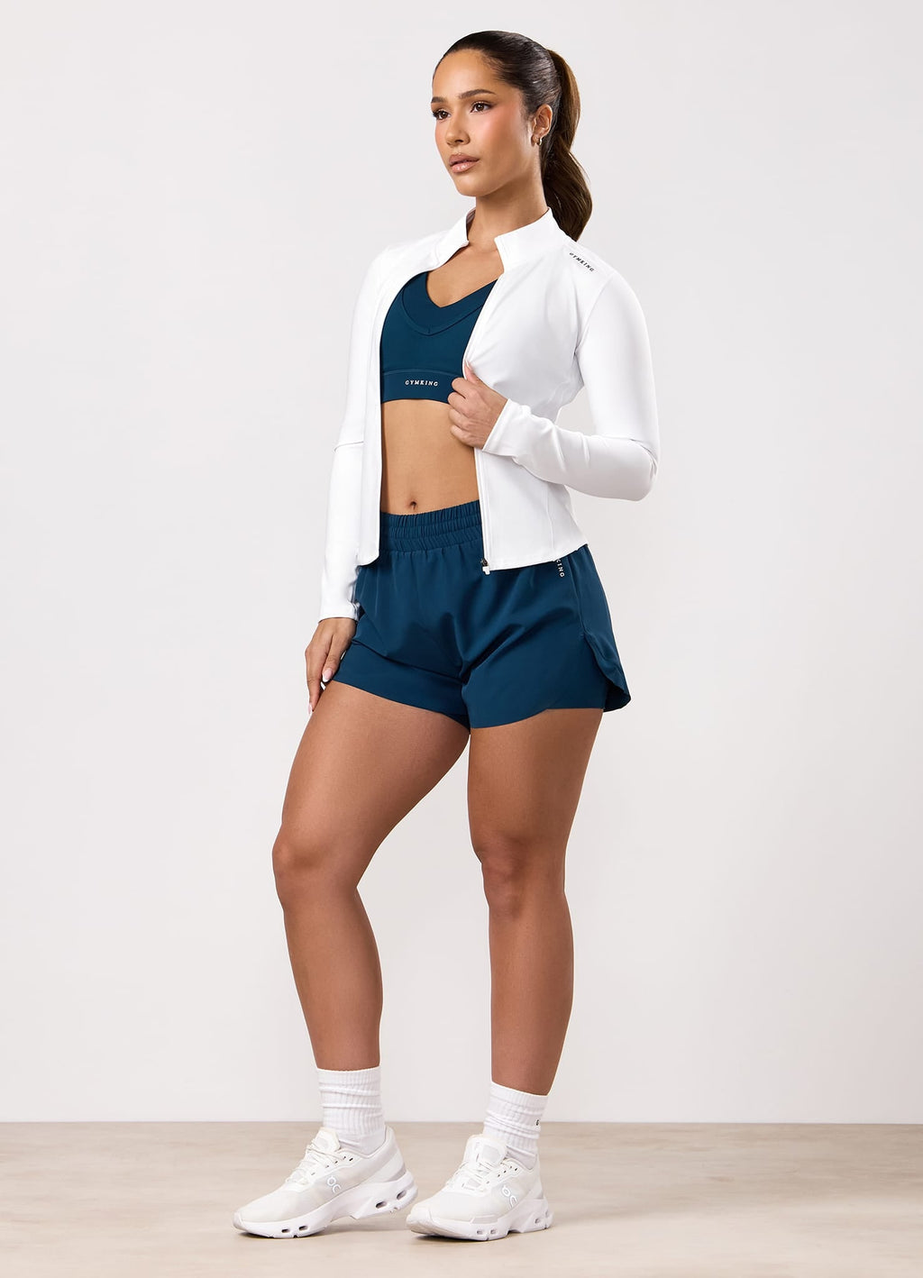 Gym King Dynamic Full Zip Funnel - White