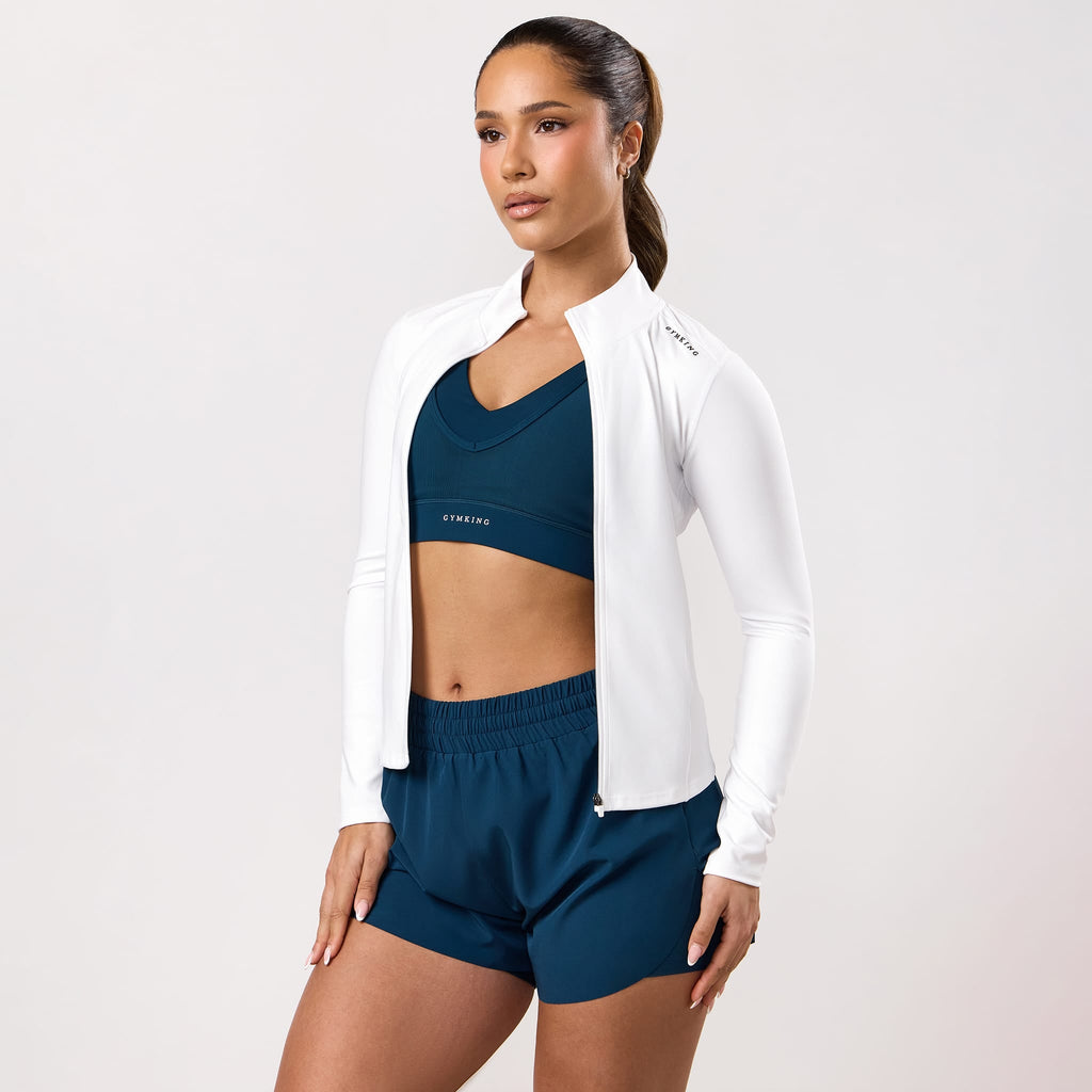 Gym King Dynamic Full Zip Funnel - White