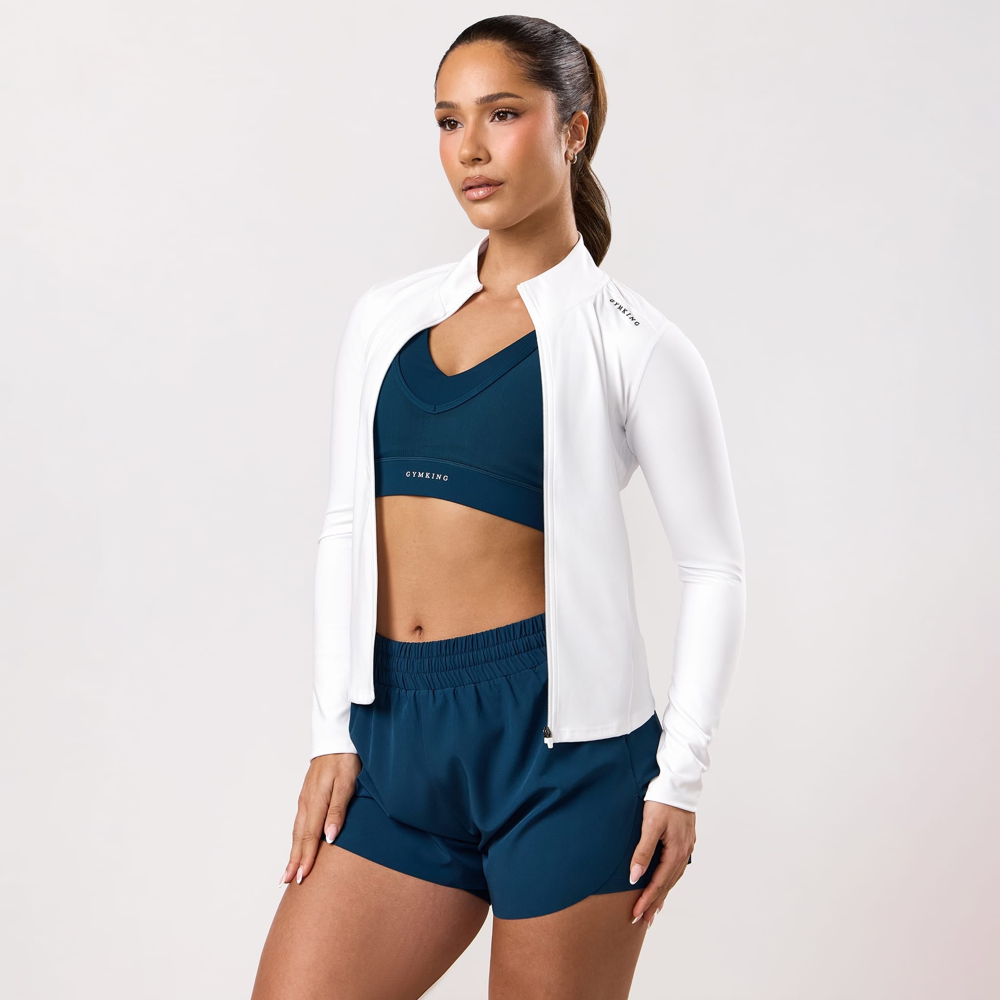 Gym King Dynamic Full Zip Funnel - White