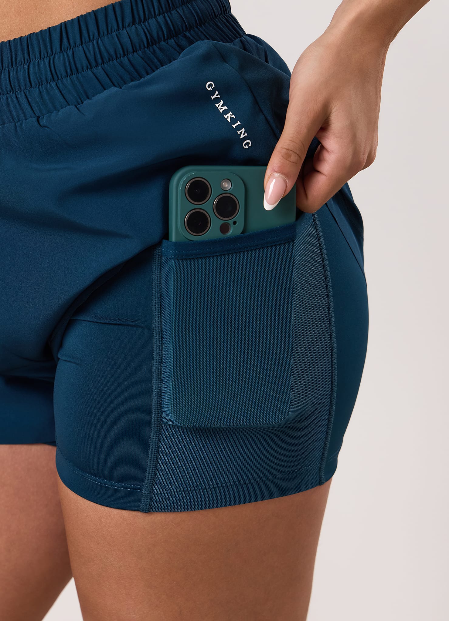 Gym King Dynamic 2-In-1 Short - Oil Blue