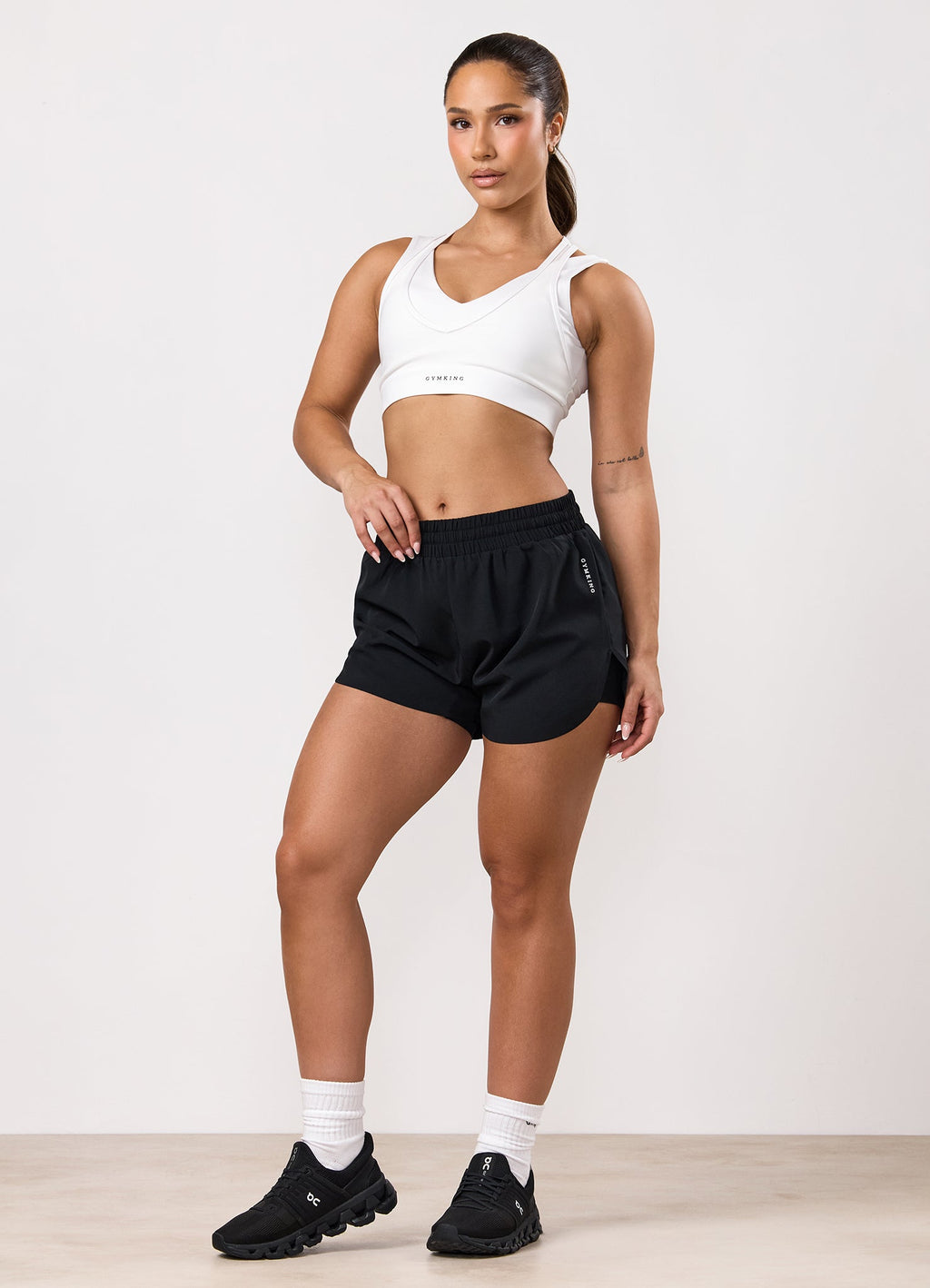 Gym King Dynamic Mesh Medium Support Bra - White