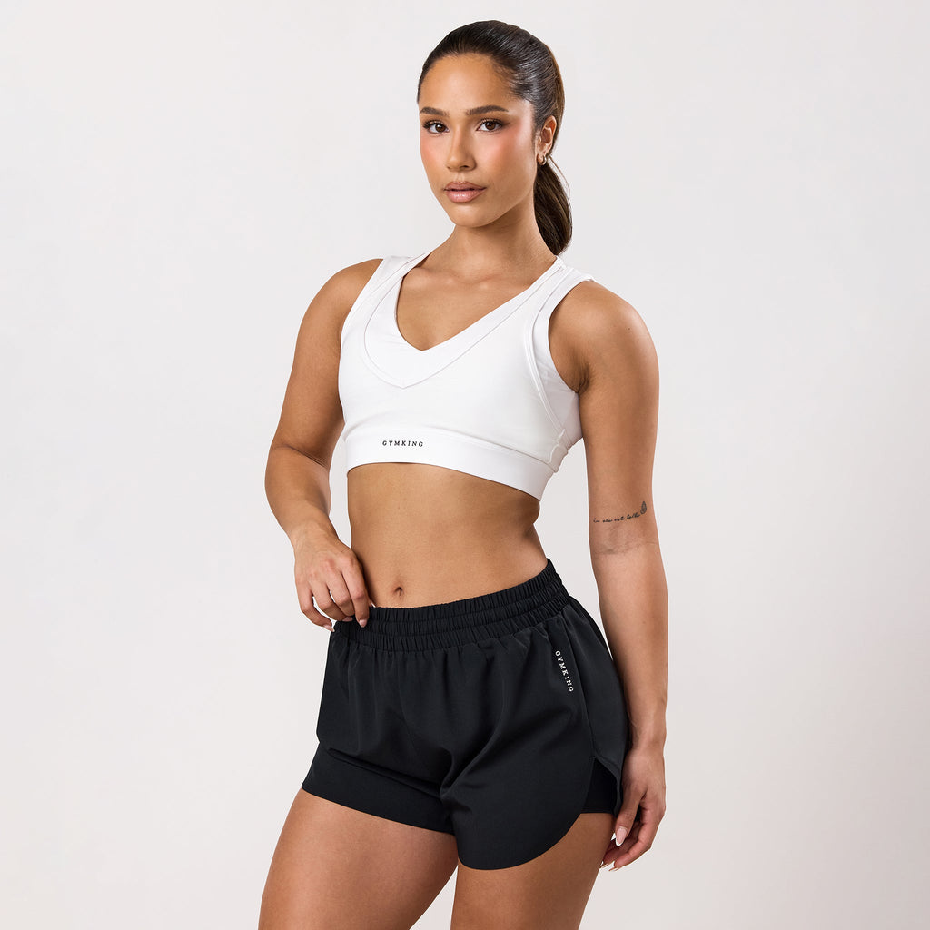 Gym King Dynamic Mesh Medium Support Bra - White