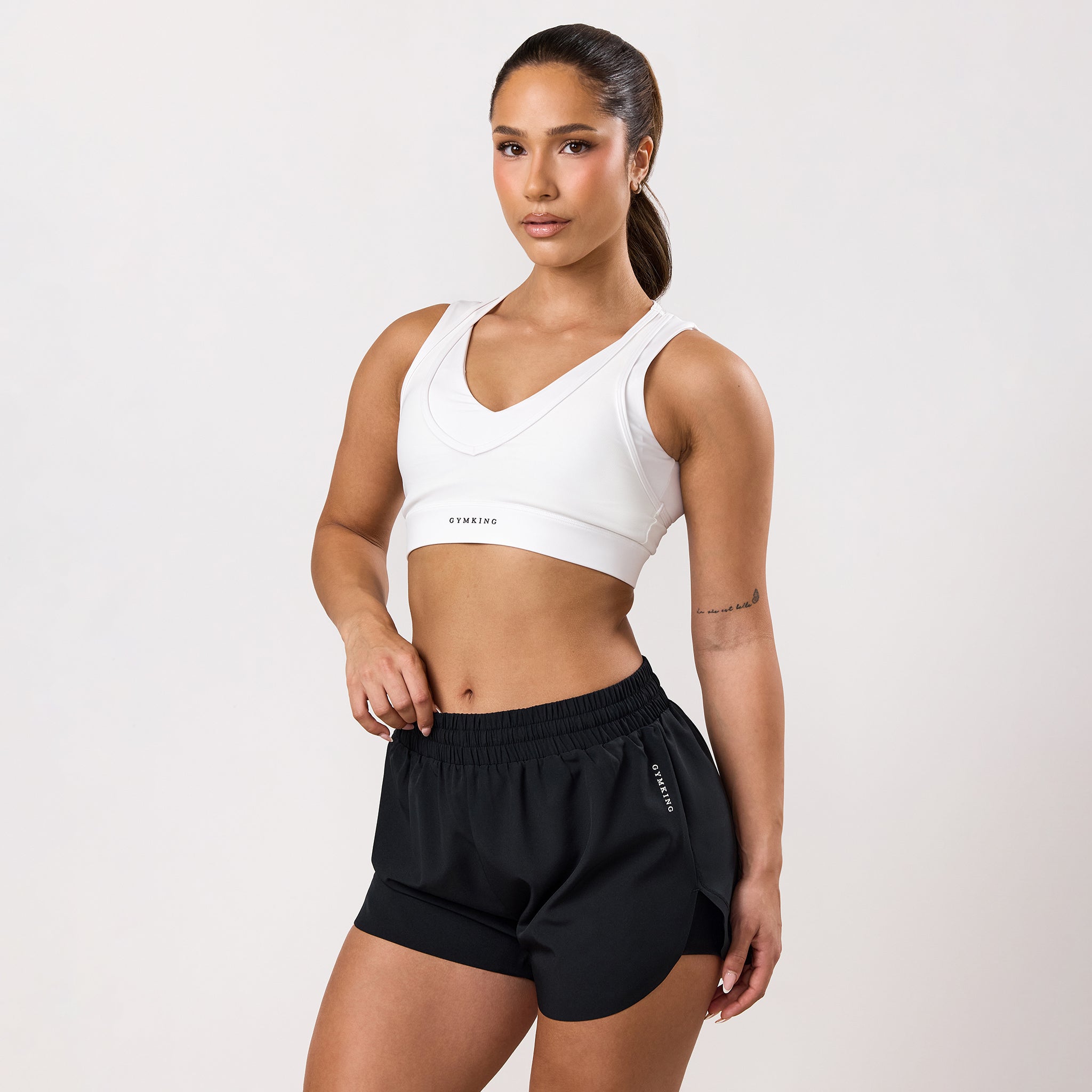 Gym King Dynamic Mesh Medium Support Bra - White