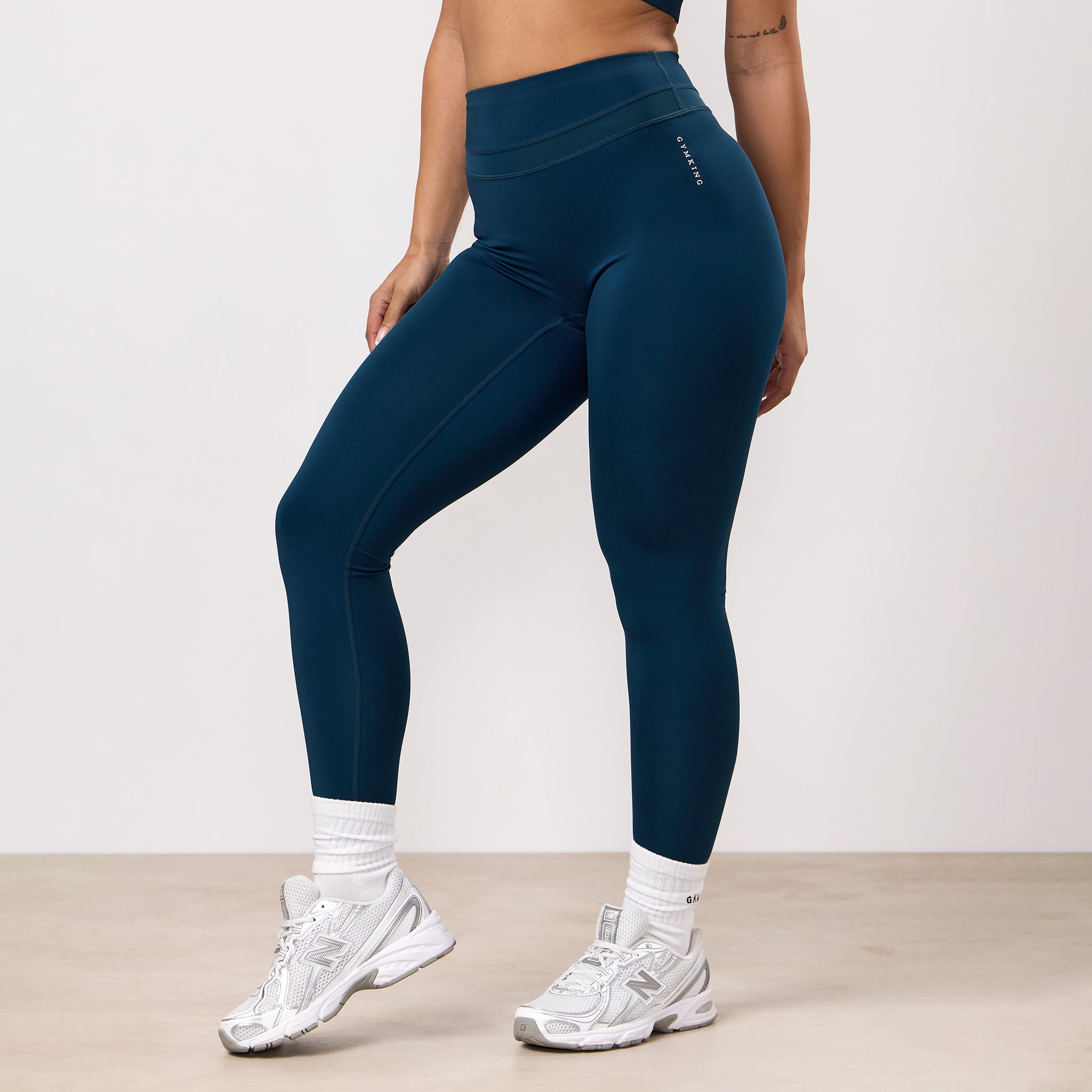Gym King Dynamic Mesh Panel Legging - Oil Blue