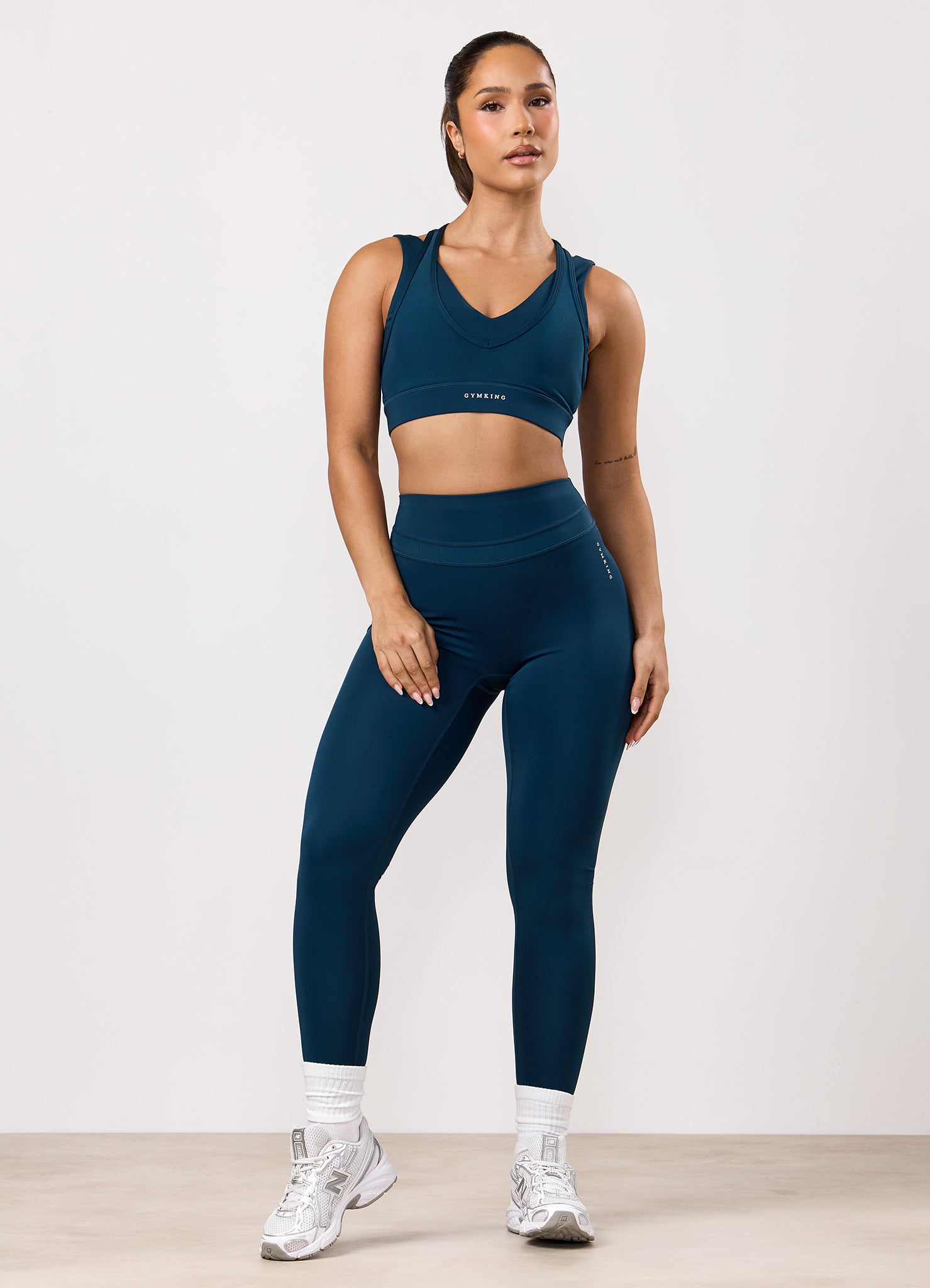 Gym King Dynamic Mesh Panel Legging - Oil Blue