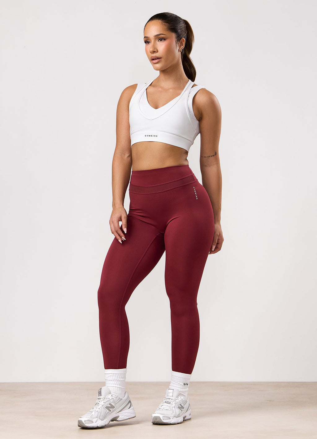 Gym King Dynamic Mesh Panel Legging - Ruby Red