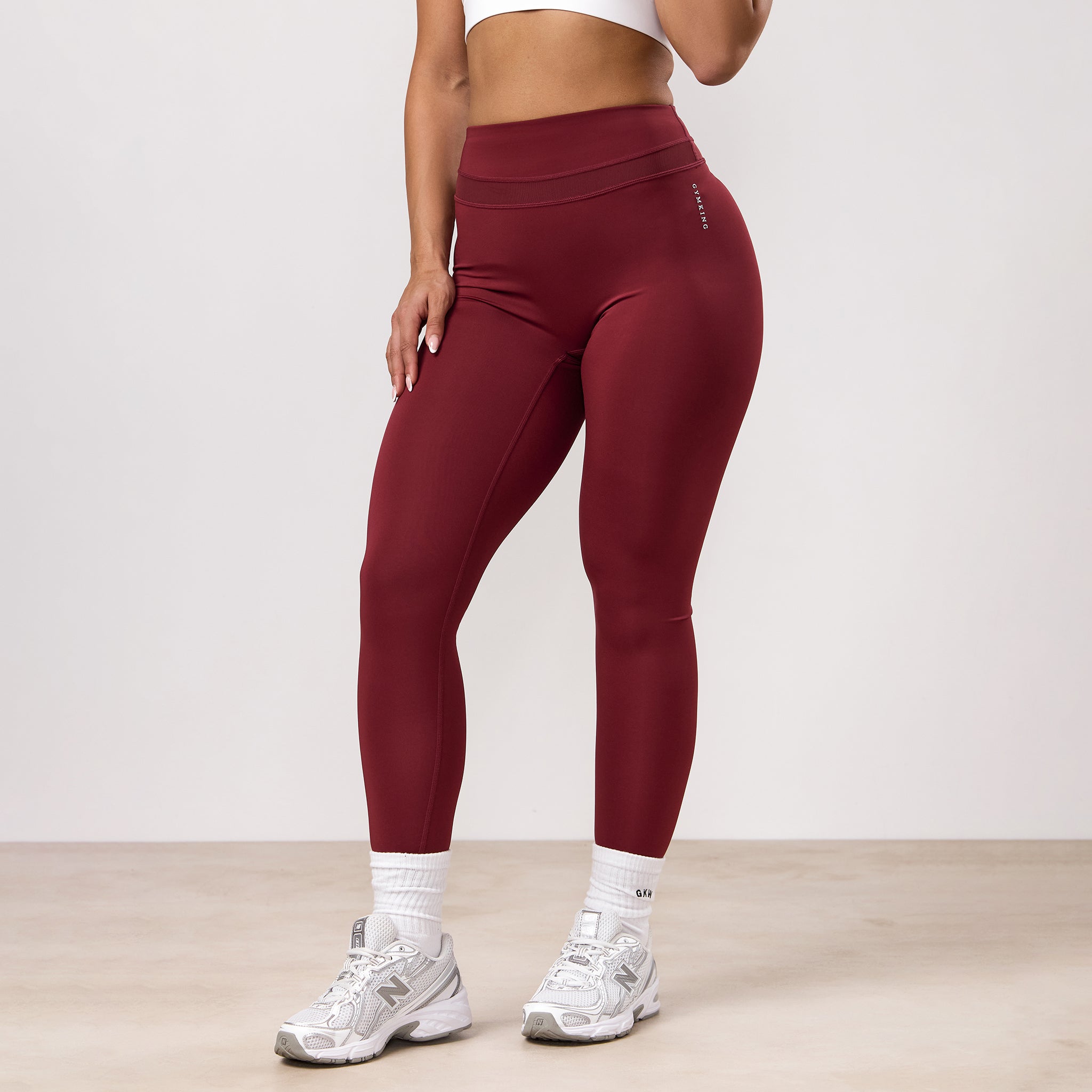 Gym King Dynamic Mesh Panel Legging - Ruby Red