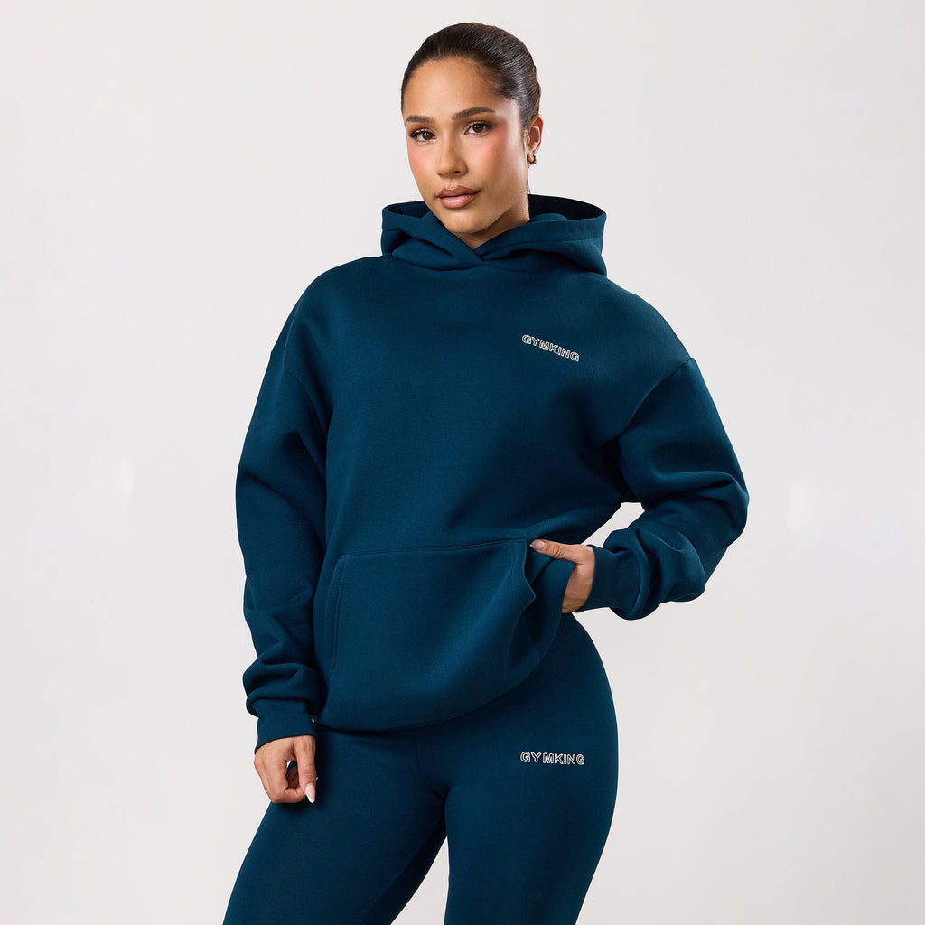 Gym King Dynamic Oversized Hoodie - Oil Blue