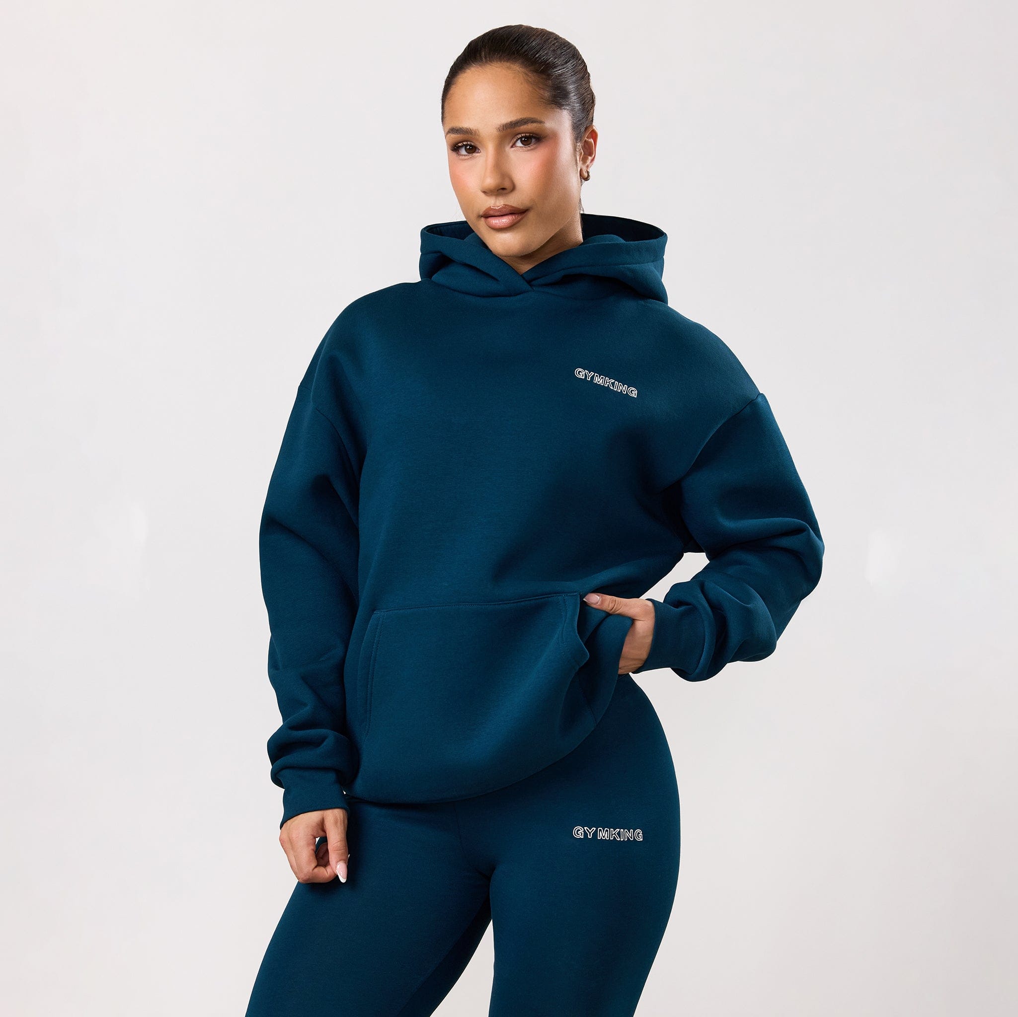 Gym King Dynamic Oversized Hoodie - Oil Blue