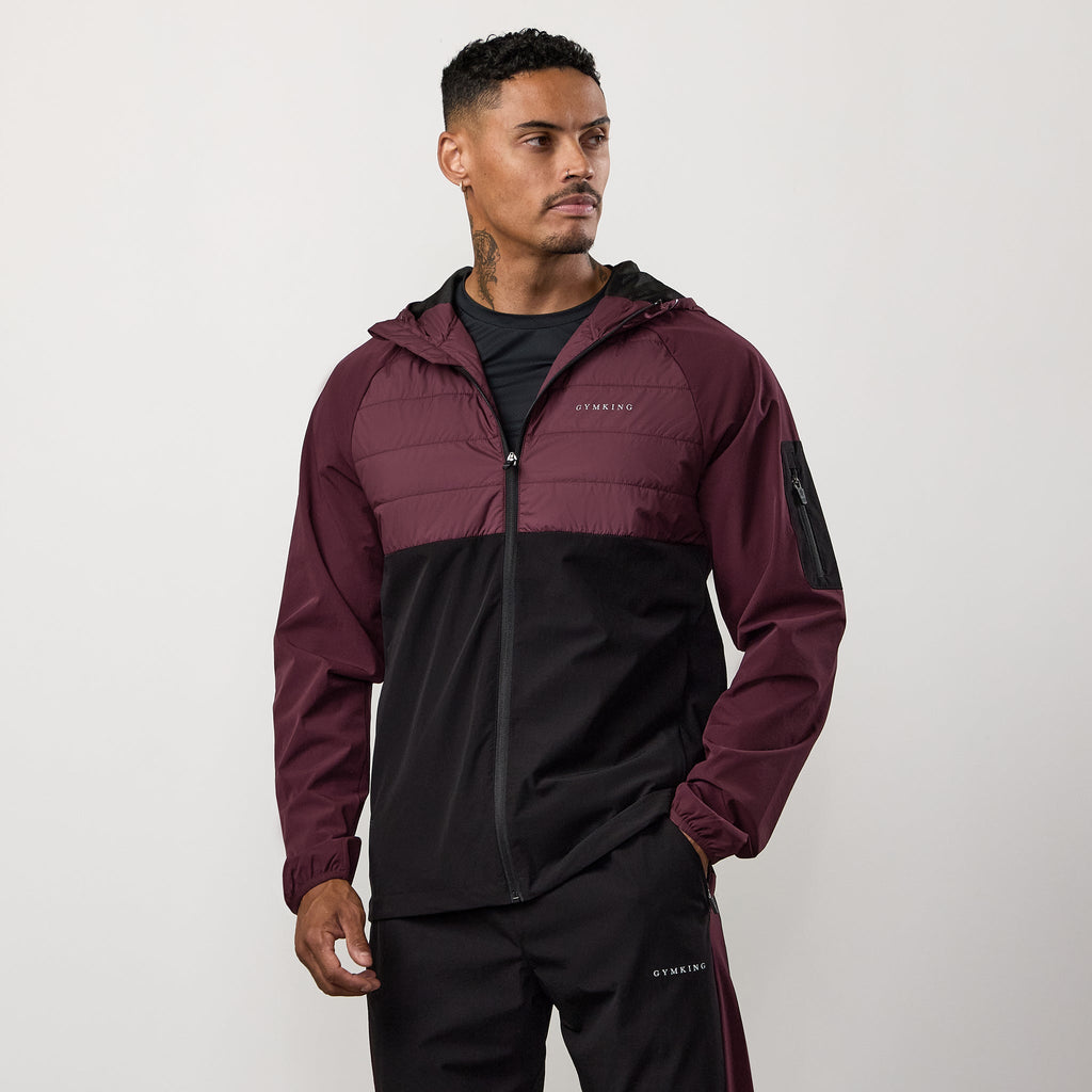 Gym King Endurance Hybrid Jacket - Dark Cherry/Black