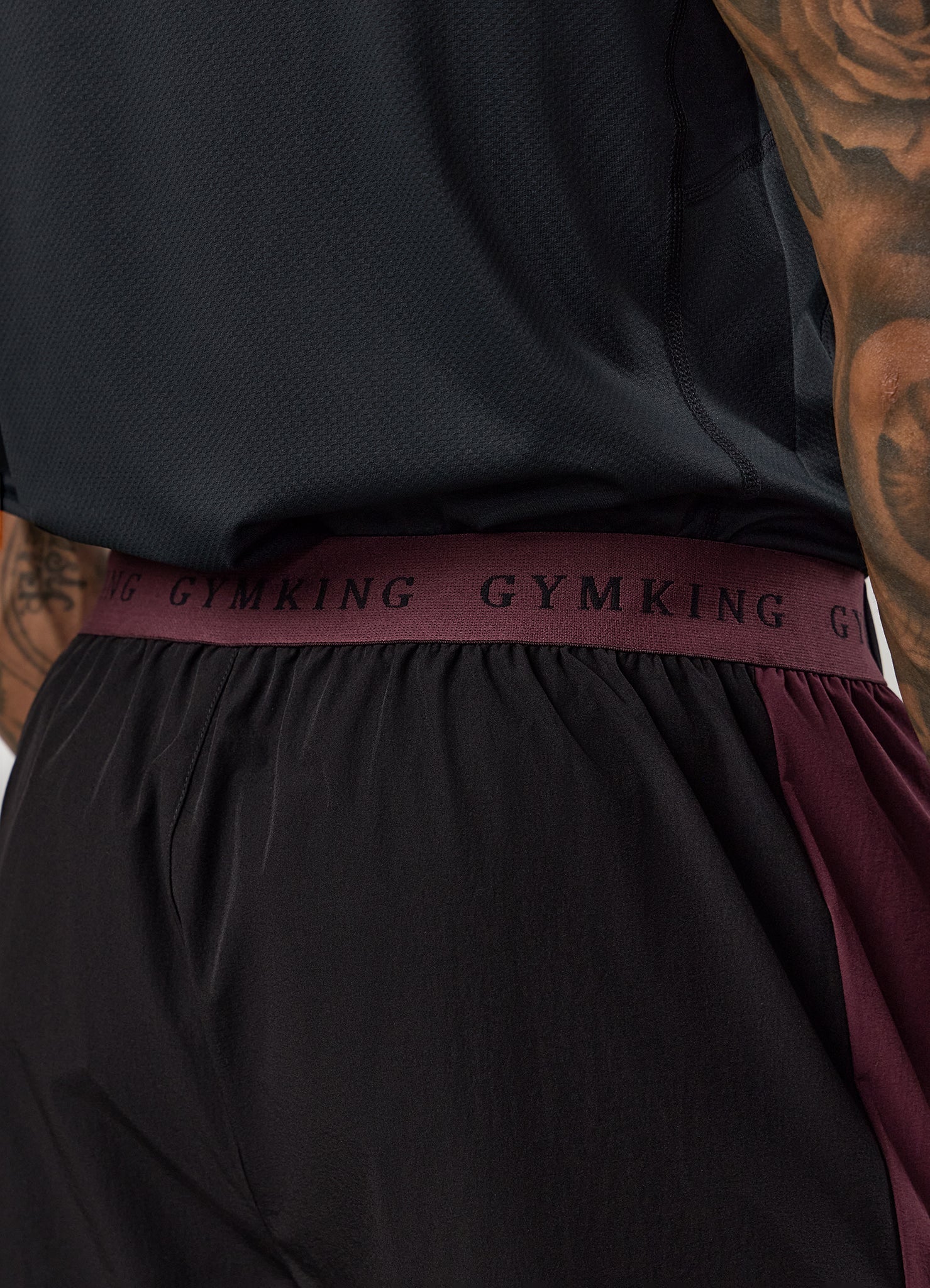 Gym King Endurance Woven Pant - Black/Dark Cherry