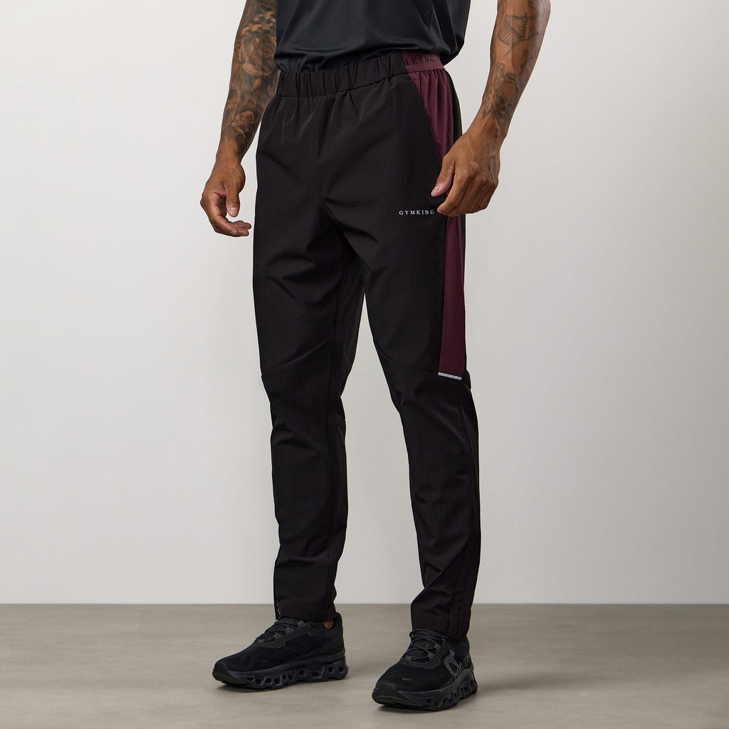 Gym King Endurance Woven Pant - Black/Dark Cherry