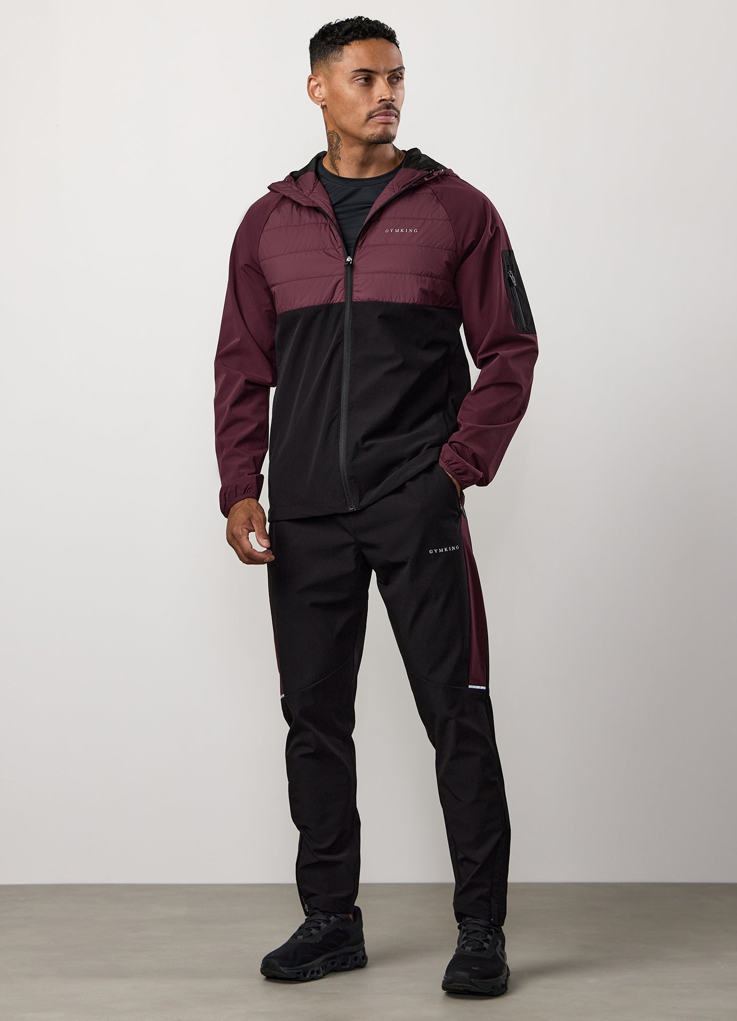 Gym King Endurance Woven Pant - Black/Dark Cherry