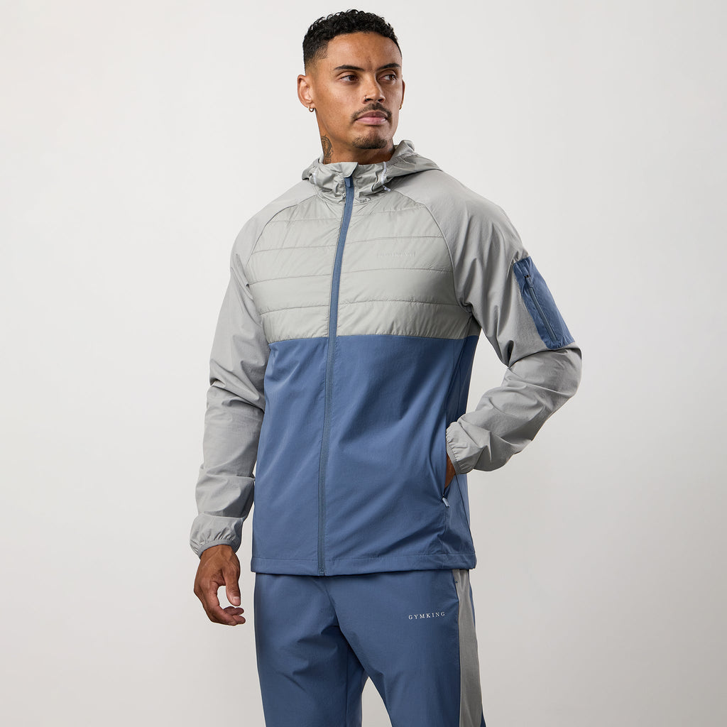 Gym King Endurance Hybrid Jacket - Urban Grey/Deep Sea Blue