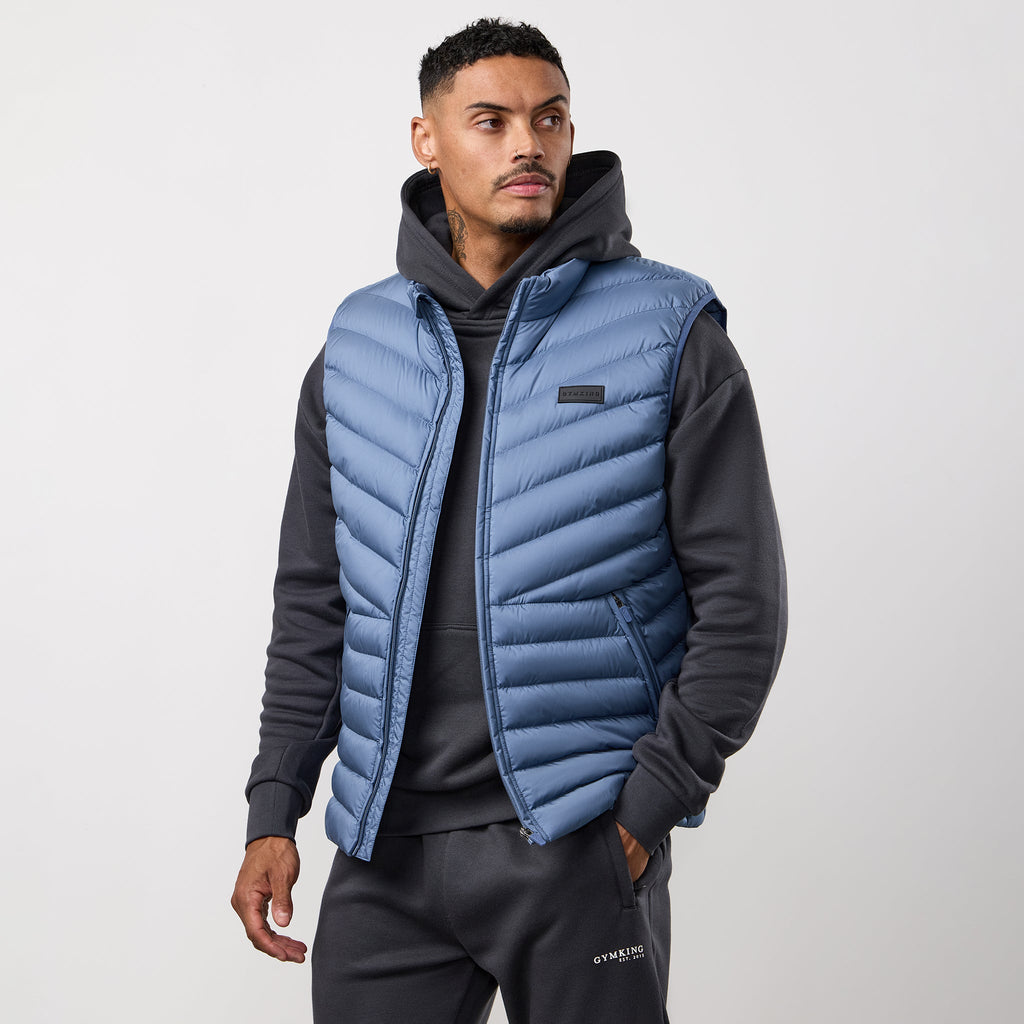 Gym King Endurance Puffer Gilet - Slate Blue