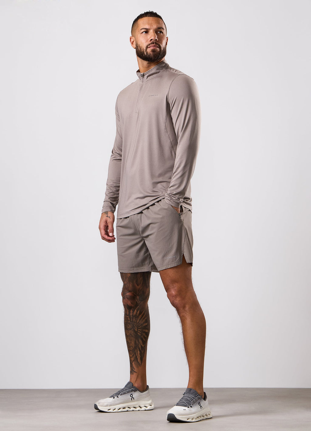 Gym King Energise 1/4 Zip - Truffle