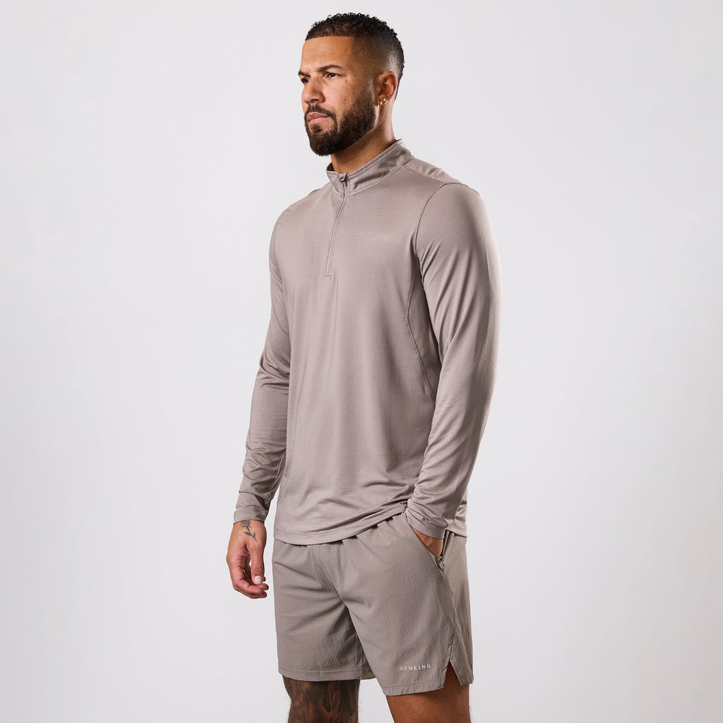 Gym King Energise 1/4 Zip - Truffle