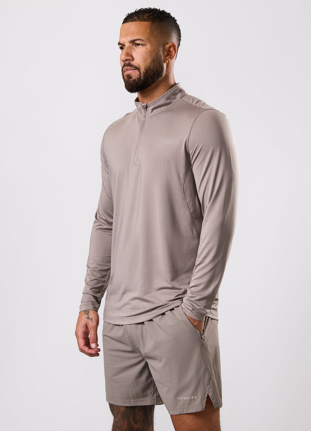 Gym King Energise 1/4 Zip - Truffle