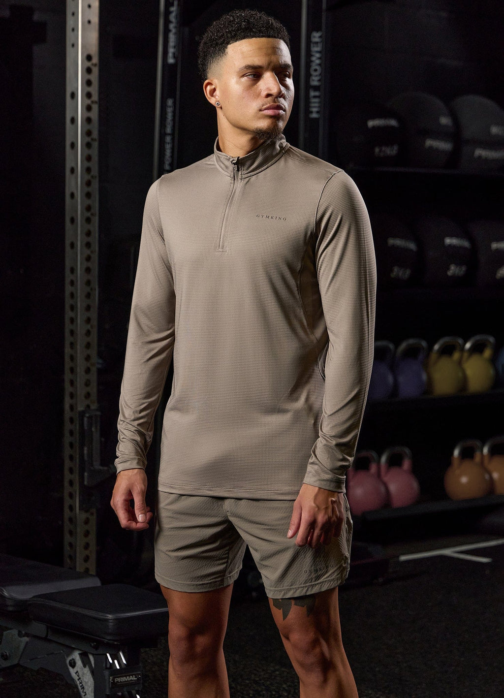 Gym King Energise 1/4 Zip - Truffle