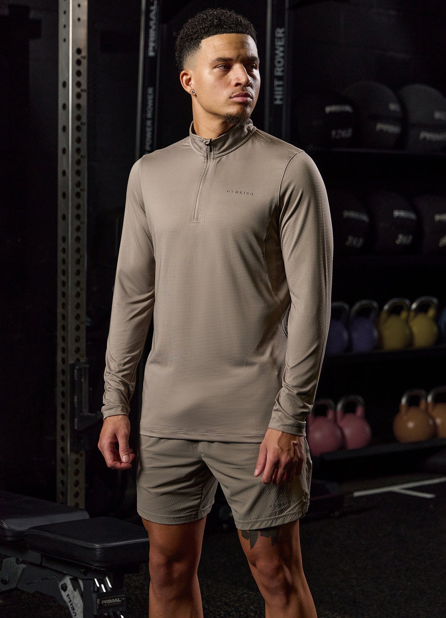 Gym King Energise 1/4 Zip - Truffle