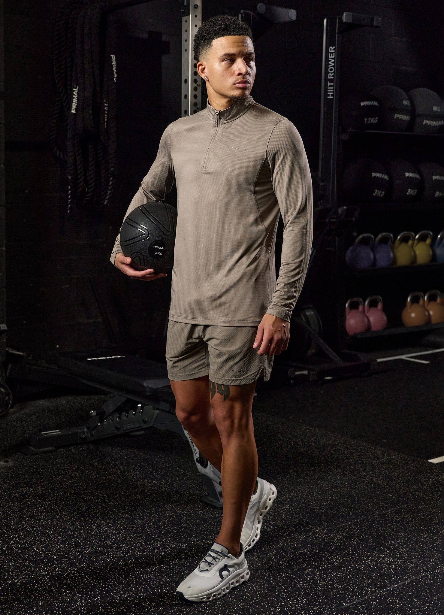 Gym King Energise 1/4 Zip - Truffle