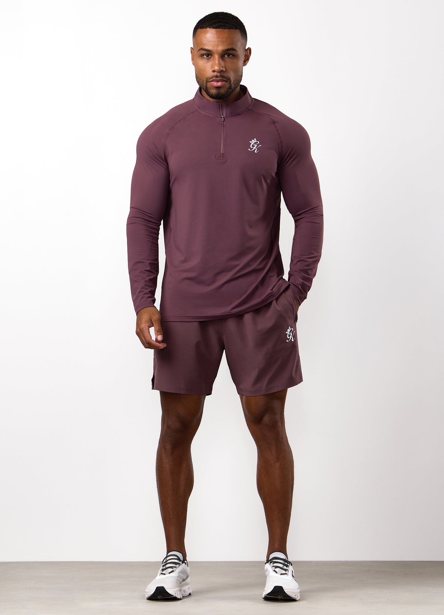 Gym King Energy 1/4 Zip Funnel - Deep Plum