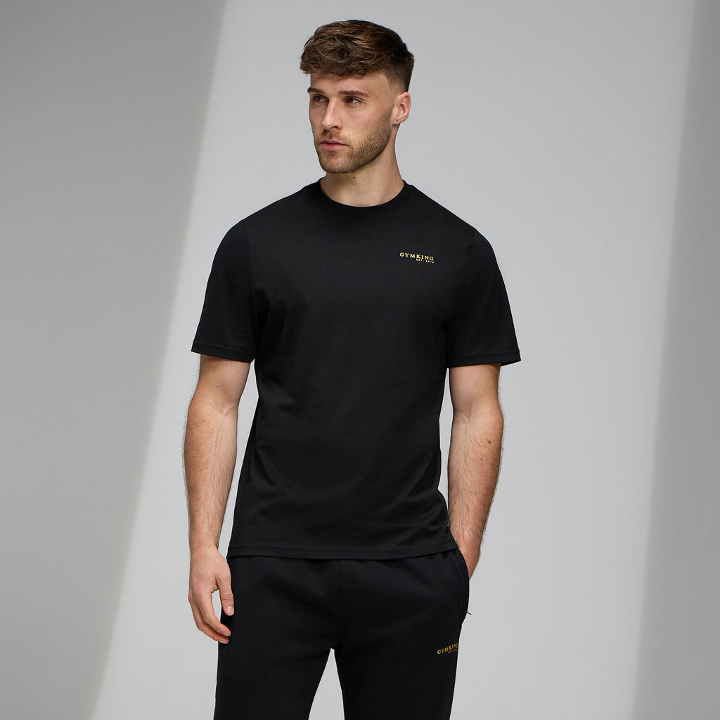 Gym King Established Regular Fit Tee - Black/Gold