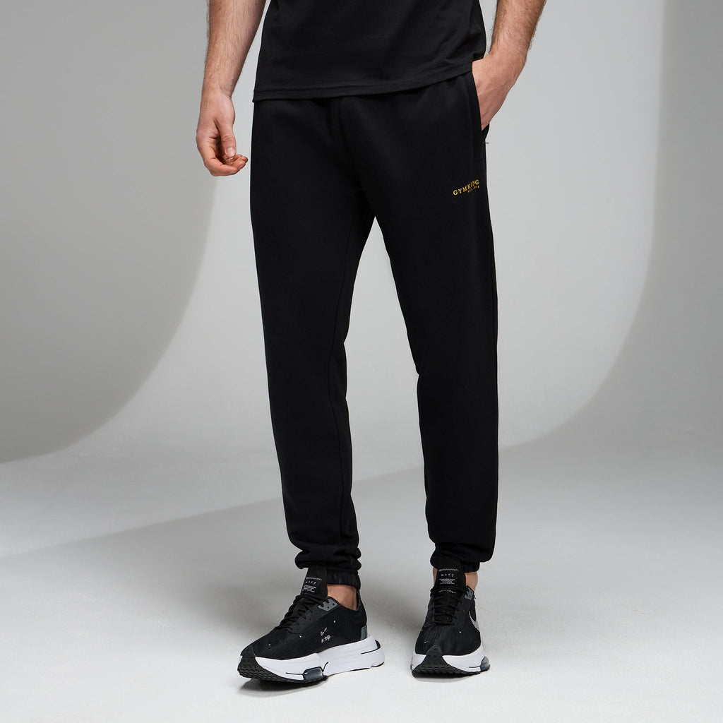 Gym King Established Relaxed Fit Jogger - Black/Gold