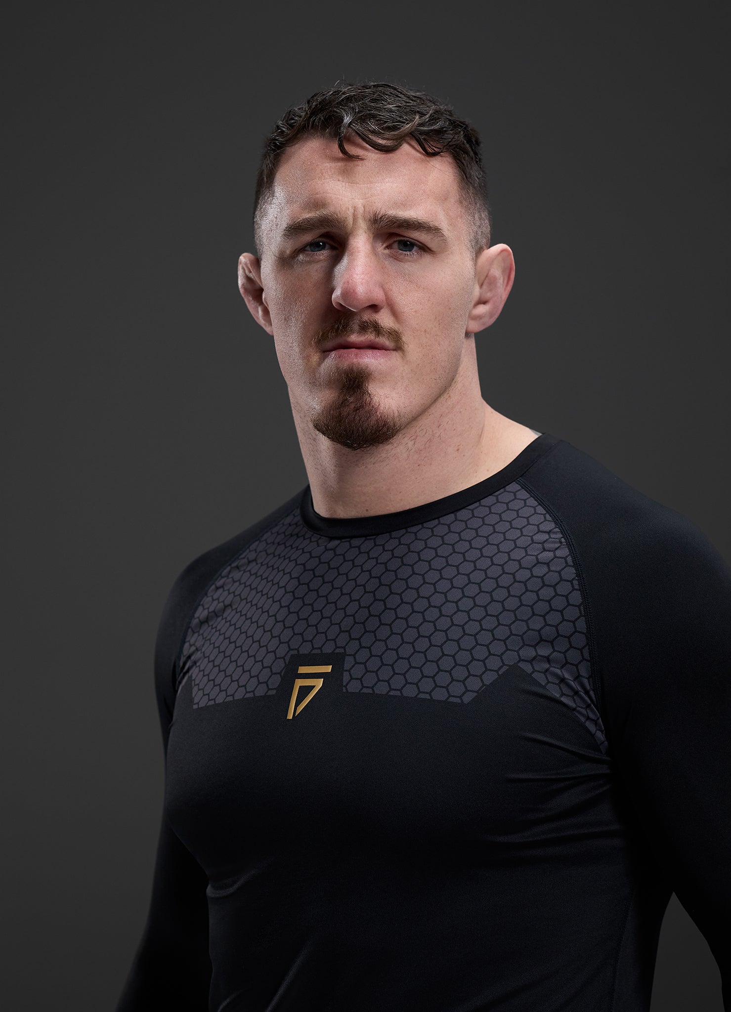 Gym King Fight Division Combat Long Sleeve Rash Guard - Black