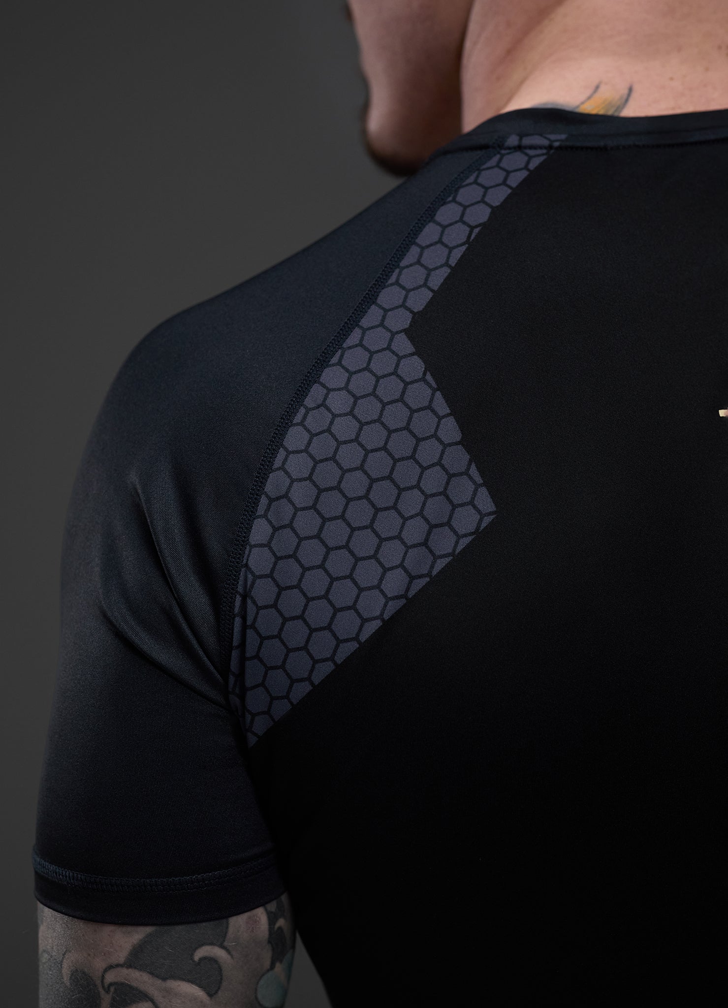 Gym King Fight Division Combat Short Sleeve Rash Guard - Black