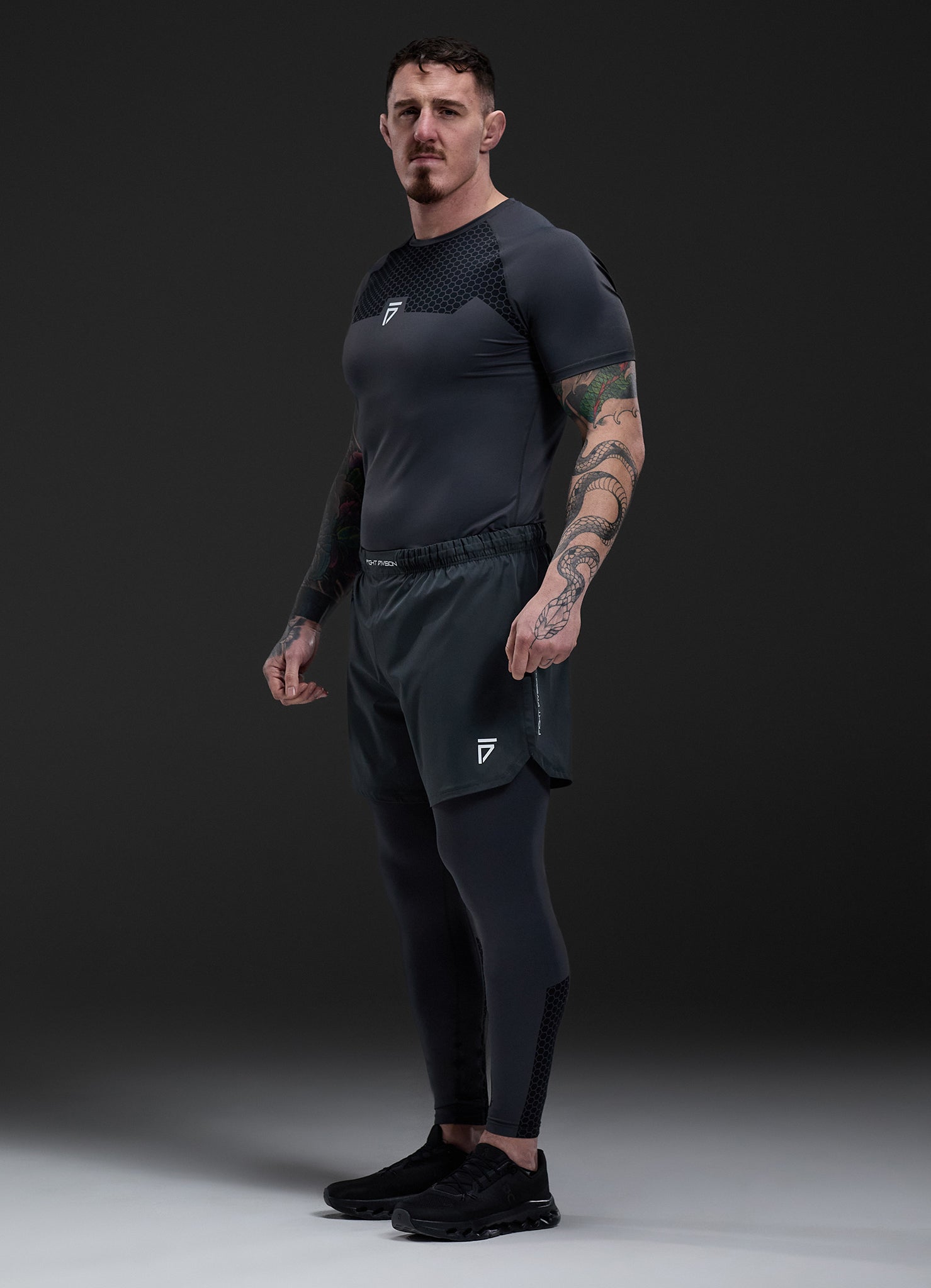 Gym King Fight Division Combat Compression Legging - Graphite
