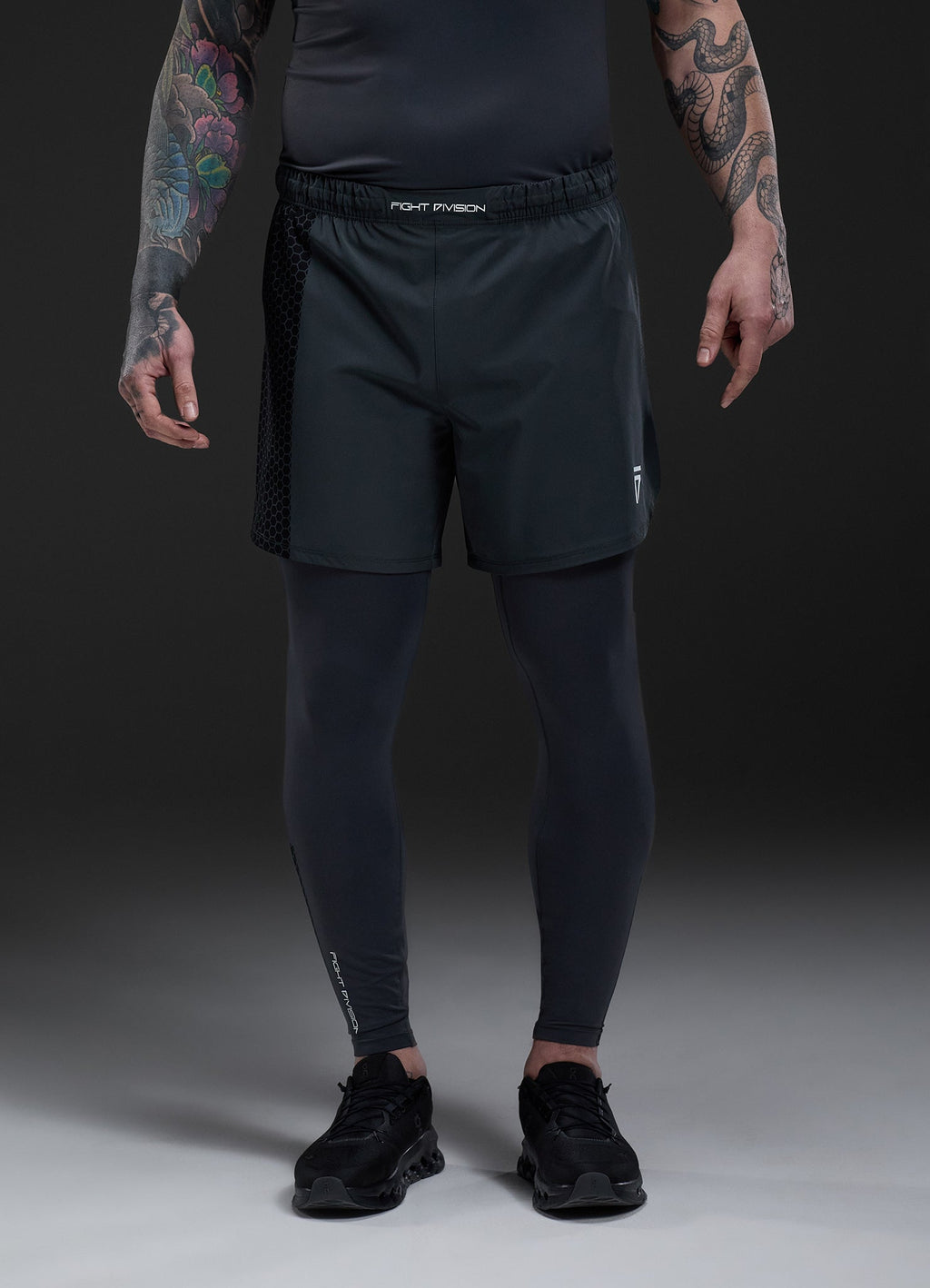 Gym King Fight Division Combat Compression Legging - Graphite