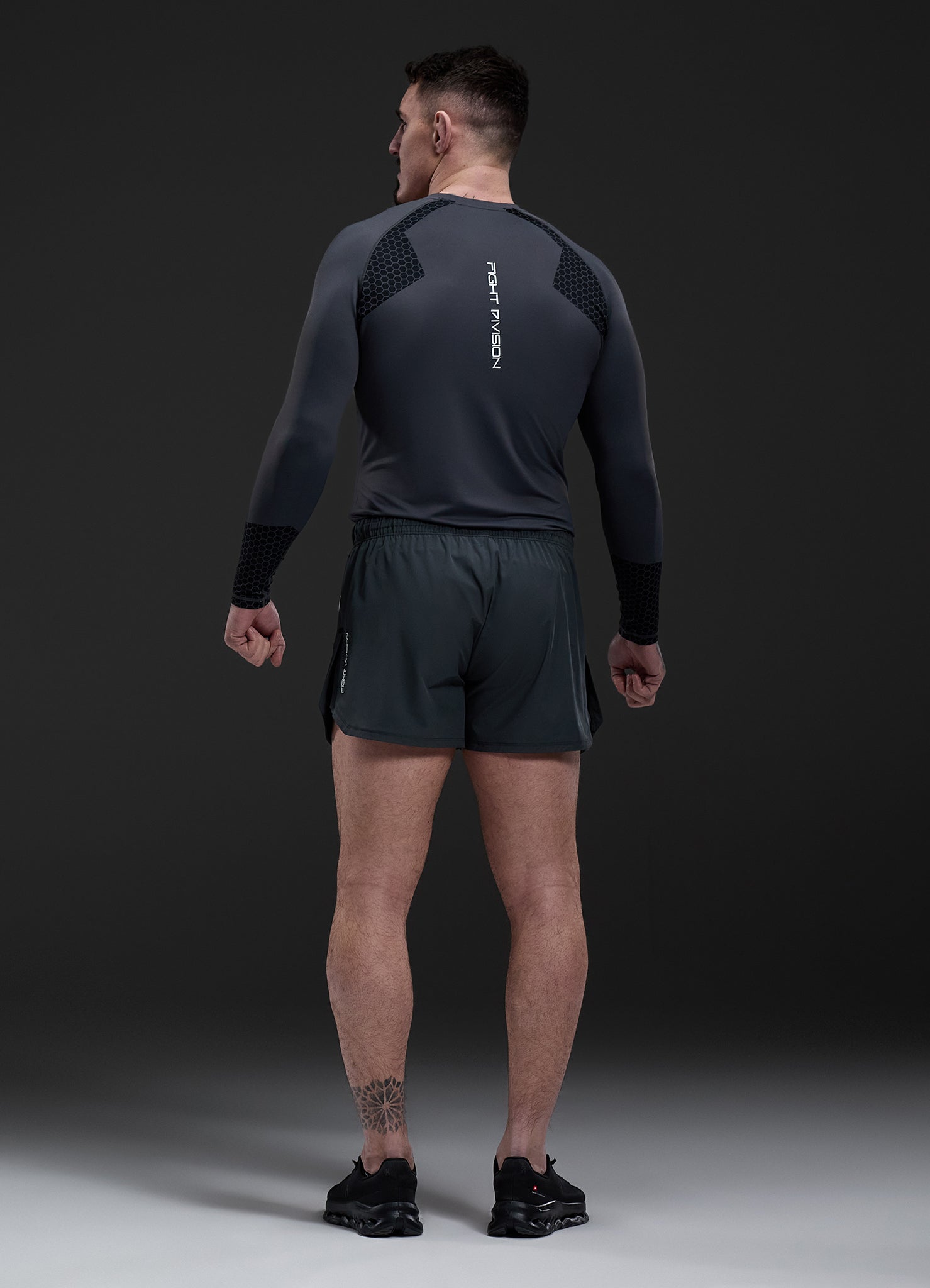 Gym King Fight Division Combat Long Sleeve Rash Guard - Graphite