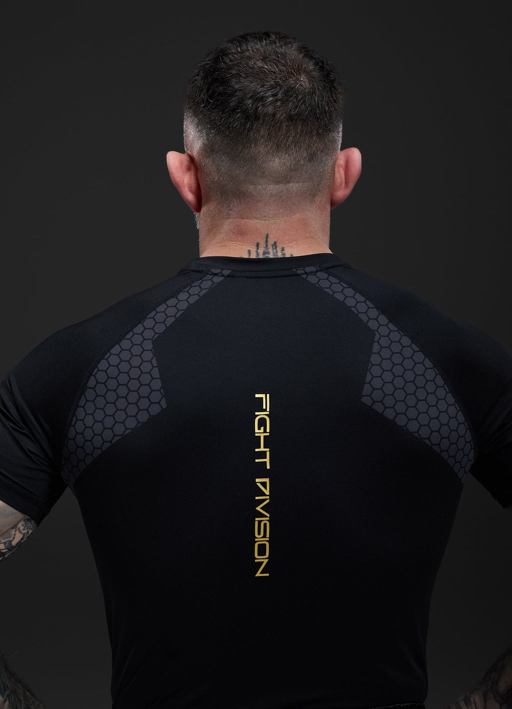 Gym King Fight Division Combat Short Sleeve Rash Guard - Black