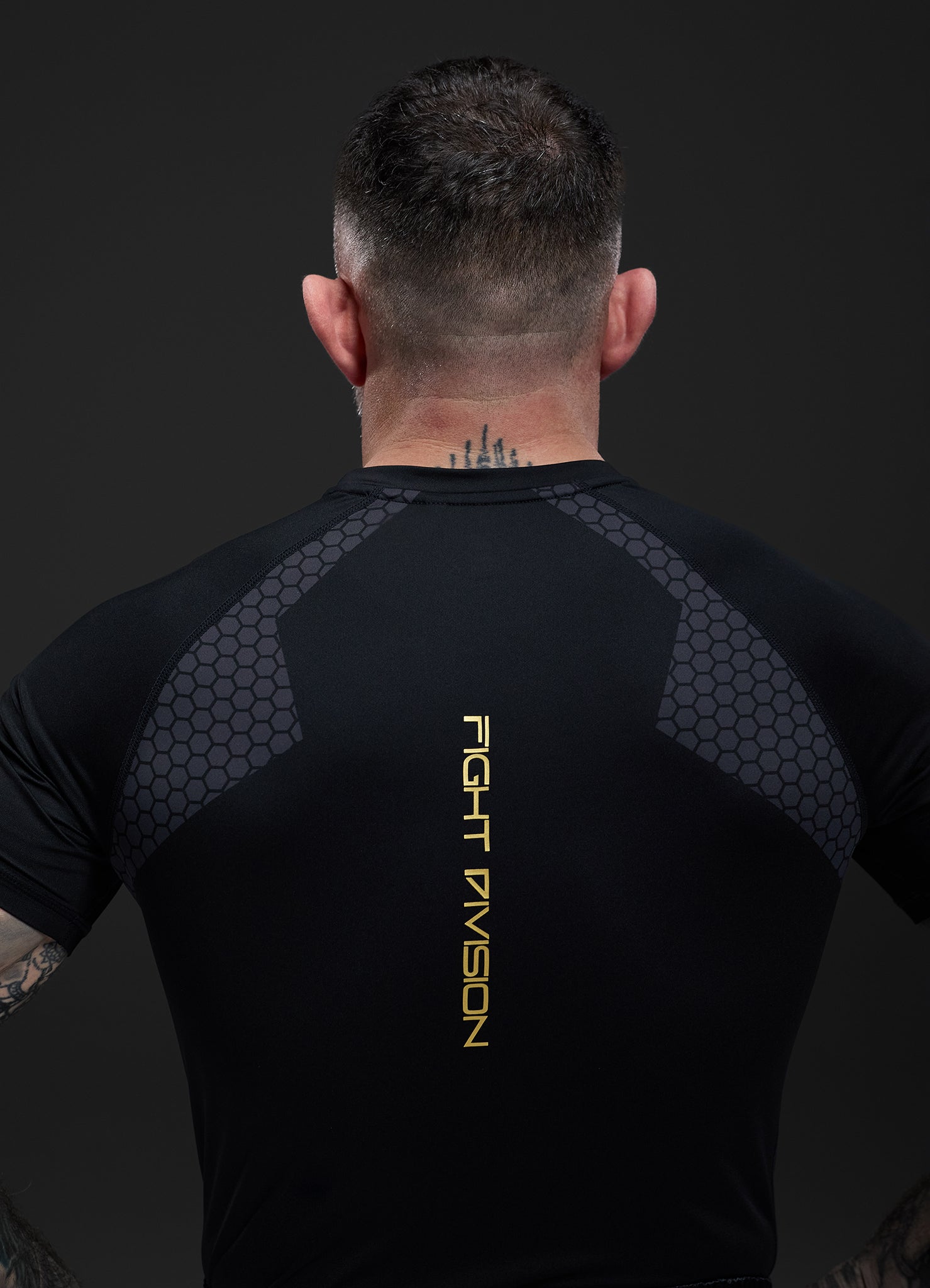 Gym King Fight Division Combat Short Sleeve Rash Guard - Black
