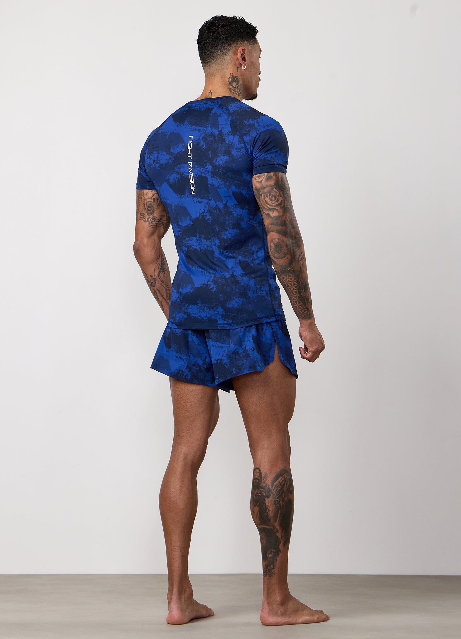 Gym King Fight Division Combat 5" Short - Blue Abstract Print