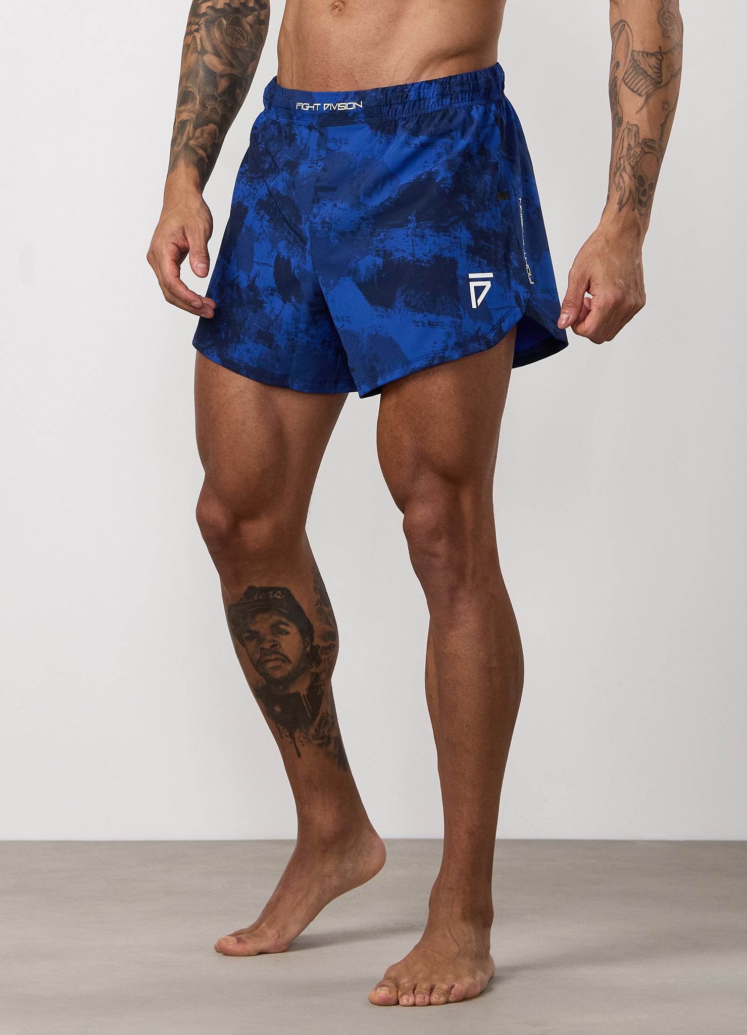 Gym King Fight Division Combat 5" Short - Blue Abstract Print
