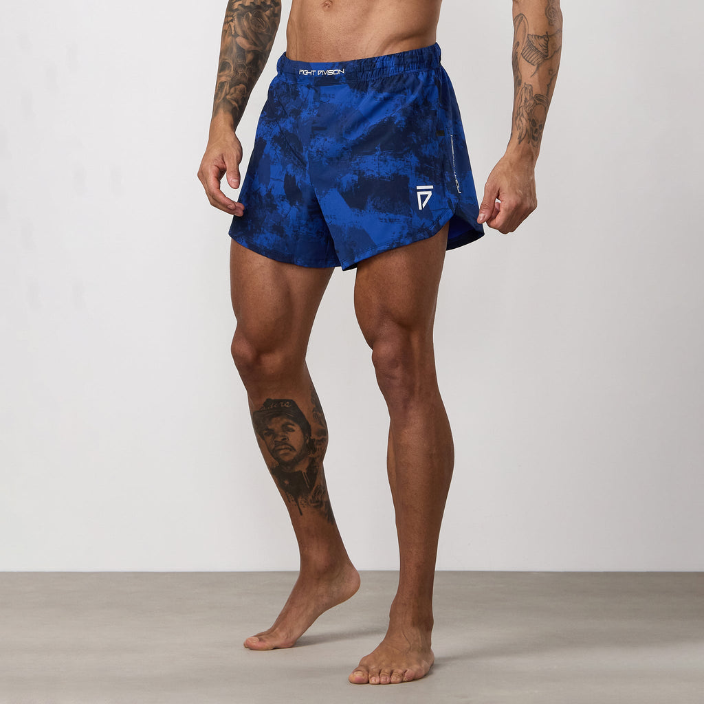 Gym King Fight Division Combat 5" Short - Blue Abstract Print