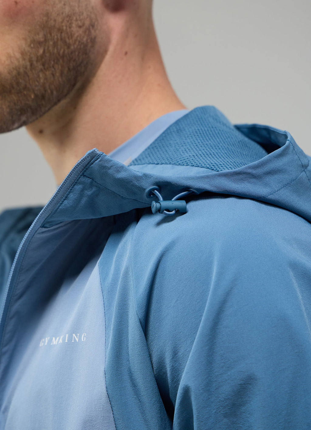 Gym King Focus Tracksuit Hoodie - Dusk Blue/White