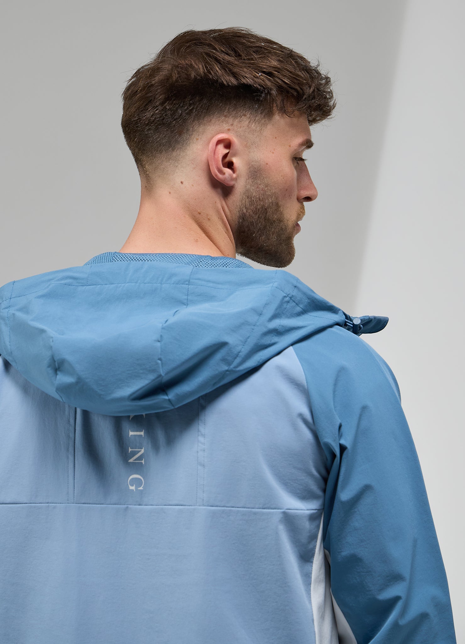 Gym King Focus Tracksuit Hoodie - Dusk Blue/White