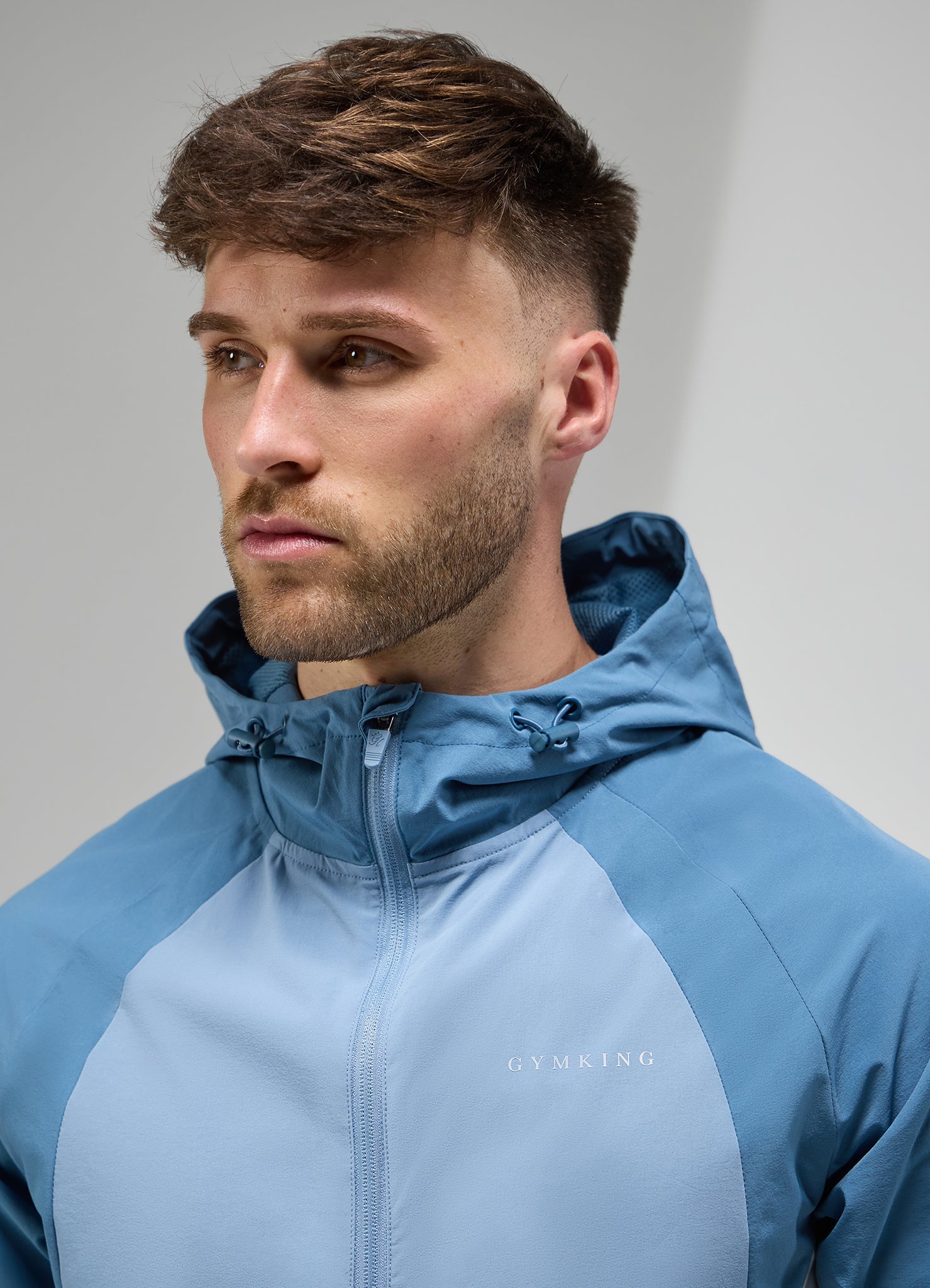 Gym King Focus Tracksuit Hoodie - Dusk Blue/White